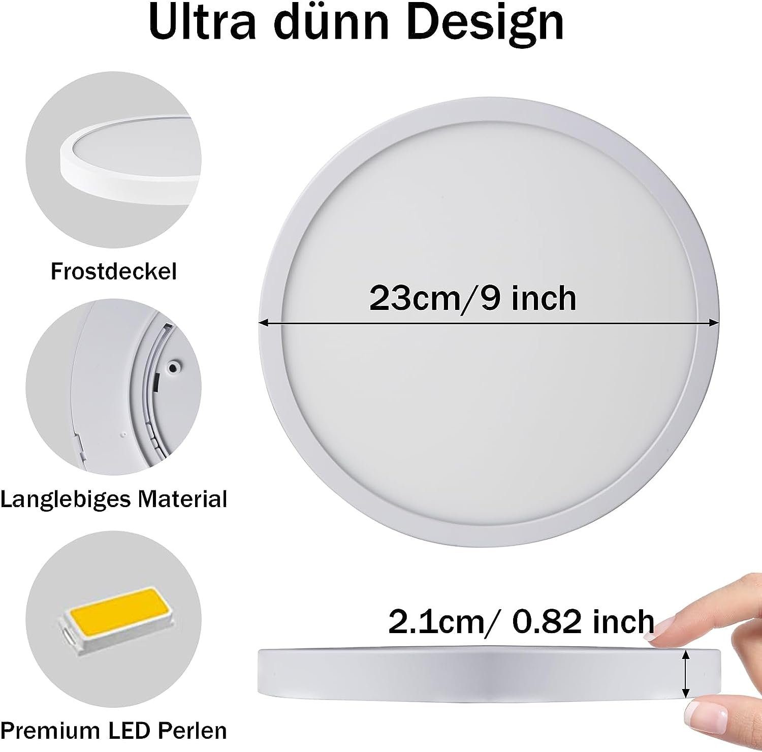Nettlife LED Panel Deckenleuchte Schwarz Rund günstig online kaufen