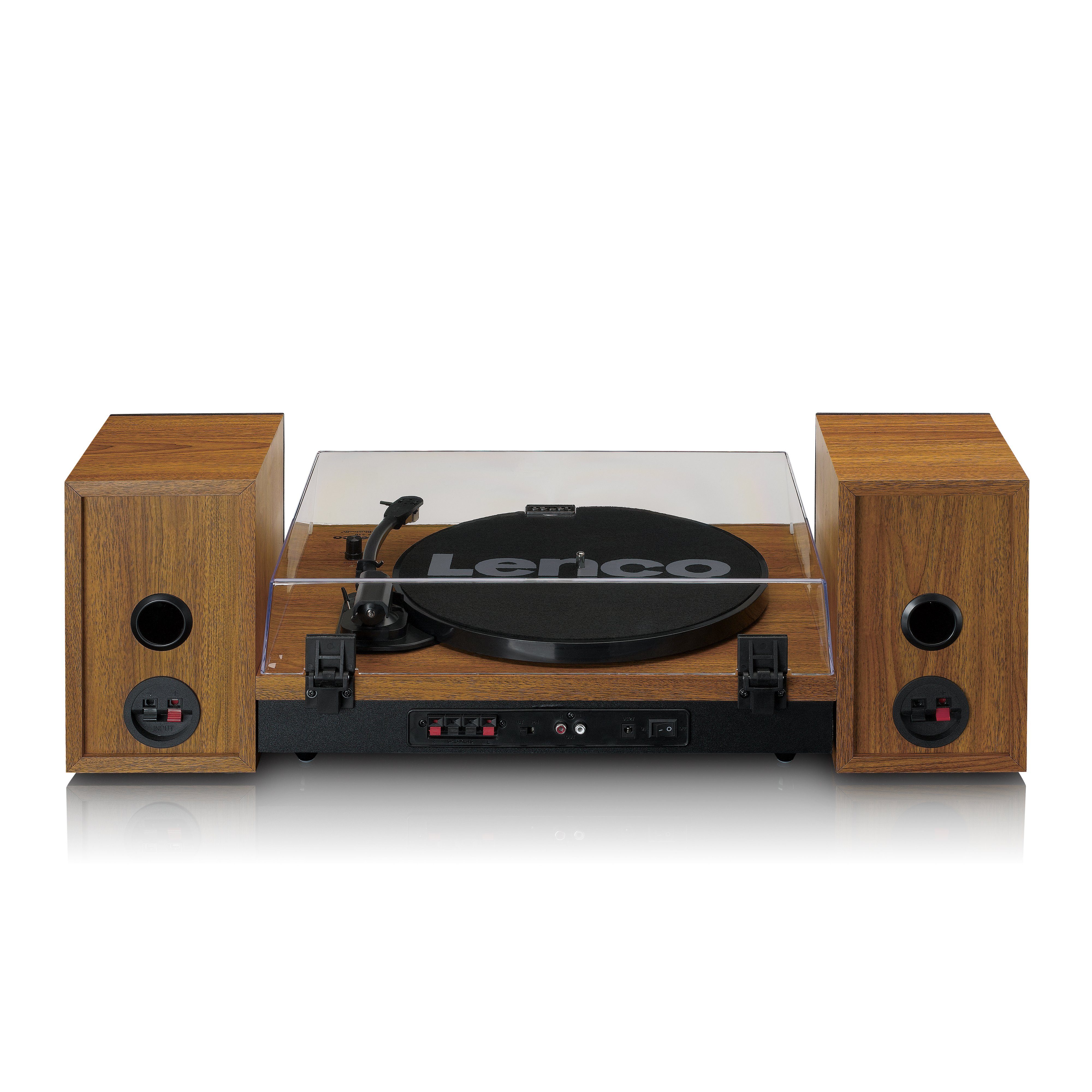 Lenco LS-310WD Plattenspieler (Riemenantrieb, Bluetooth, Bluetooth, Cinch, 33 45 U/min, Staubschutz inkl. 2 Holzlautsprecher) – Bild 5 von 5