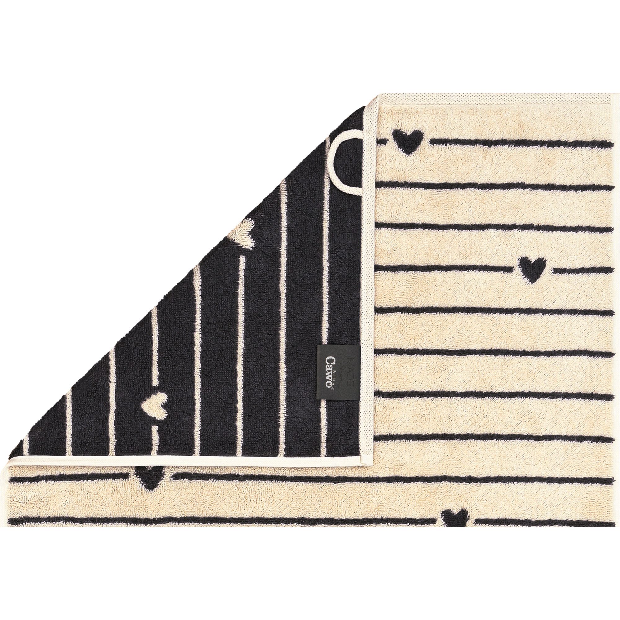 Cawö Handtücher Heart Beats Lines & Hearts 6276, 100% Baumwolle (1-St)
