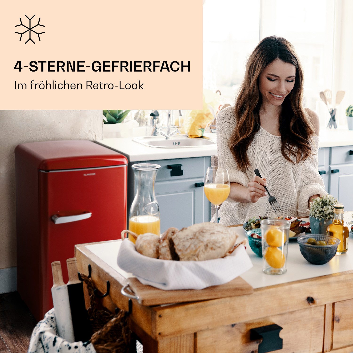Klarstein Gefrierschrank Laika 60L, 90.5 cm hoch, 48 cm breit, Tiefkühlschrank freistehend Gefriertruhe Gefrierschrank groß Kühltruhe