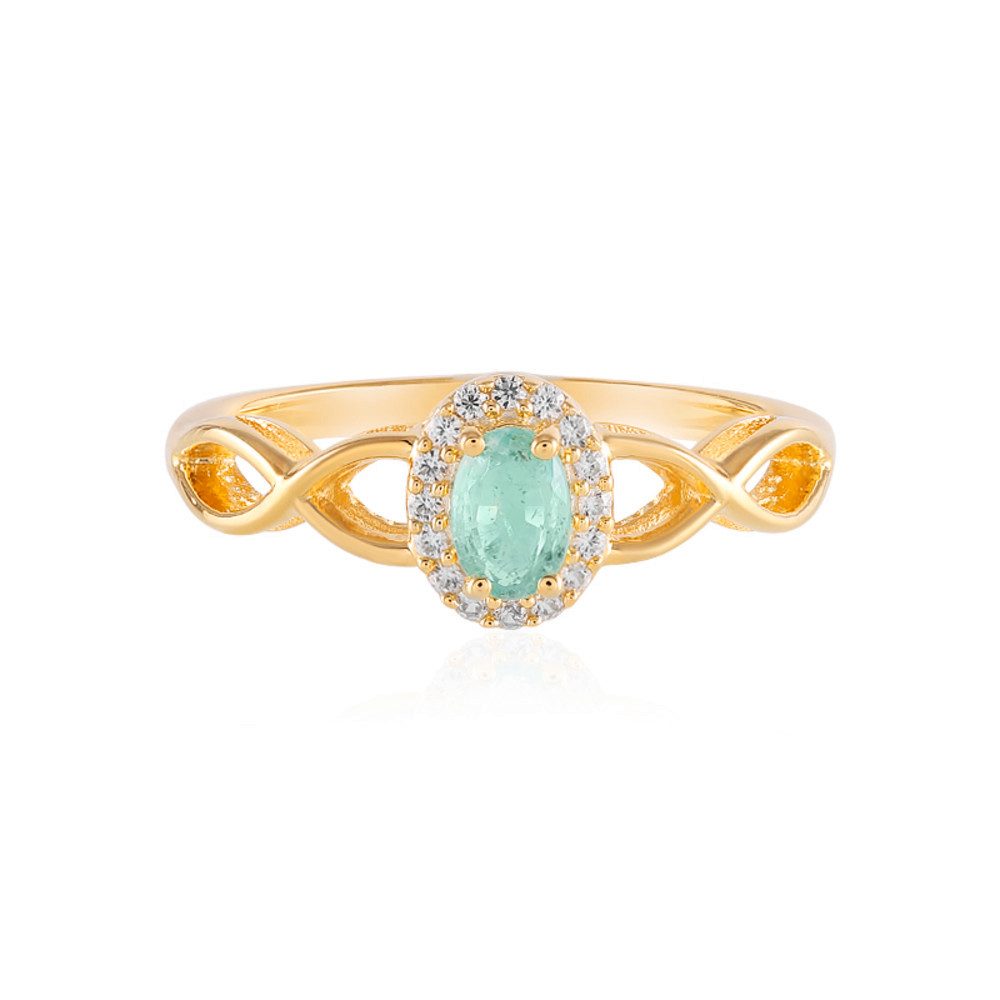 Cavill Silberring Cavill Ring aus Sterlingsilber vergoldet mit 0,40 ct Smaragd oval (1-tlg)
