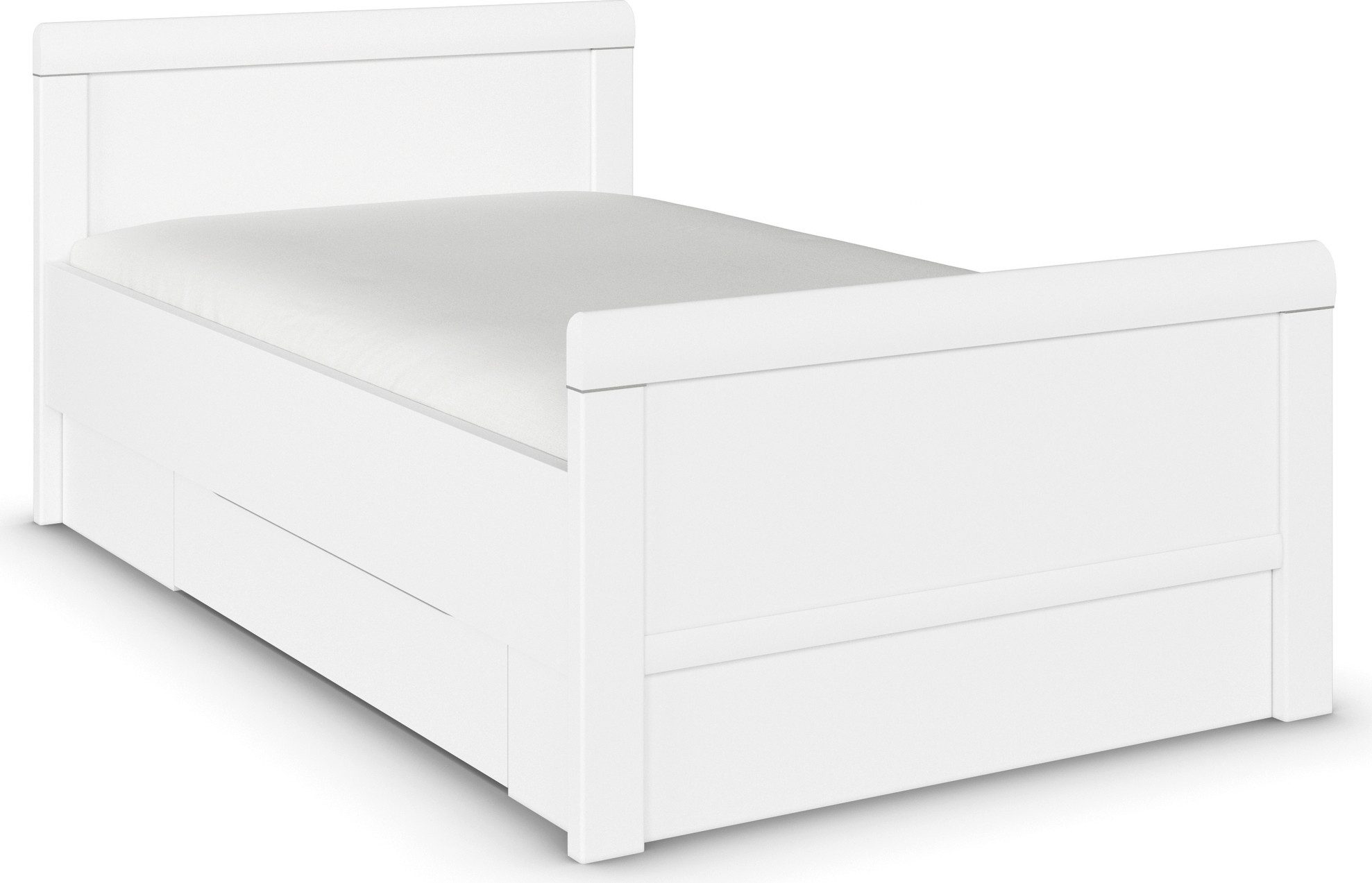 rauch Stauraumbett Bett Einzelbett Stollenbett Bettkästen EVELYN, in Komforthöhe mit Holzkopfteil sowie Schubladen MADE IN GERMANY