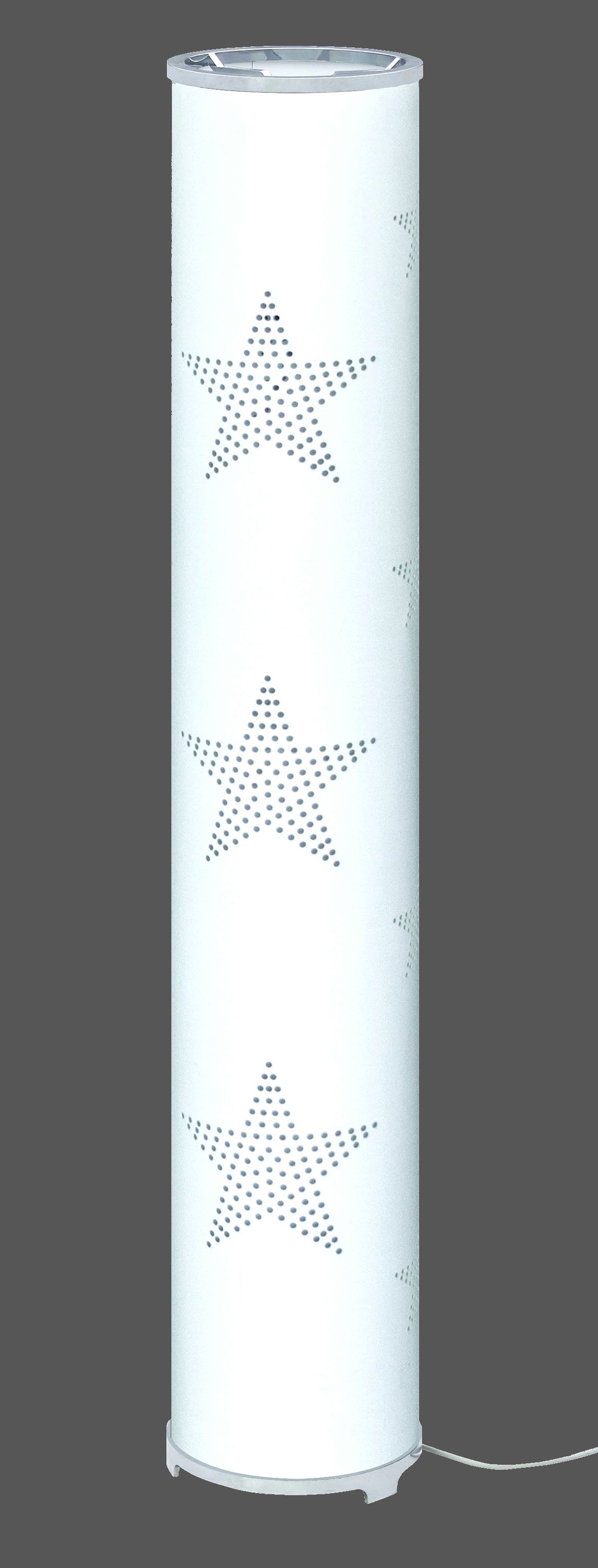 mit Leuchtmittel Wohnzimmer Deko-Stehlampe, E14 1246L LED TRANGO *STARS* LED Stoffschirm inkl. Weiß WEISS Lampe, Design Sternen-Dekor, 100cm Modern ca. mit Stehlampe, 2x Höhe Standleuchte, Stehlampe in Stehleuchte