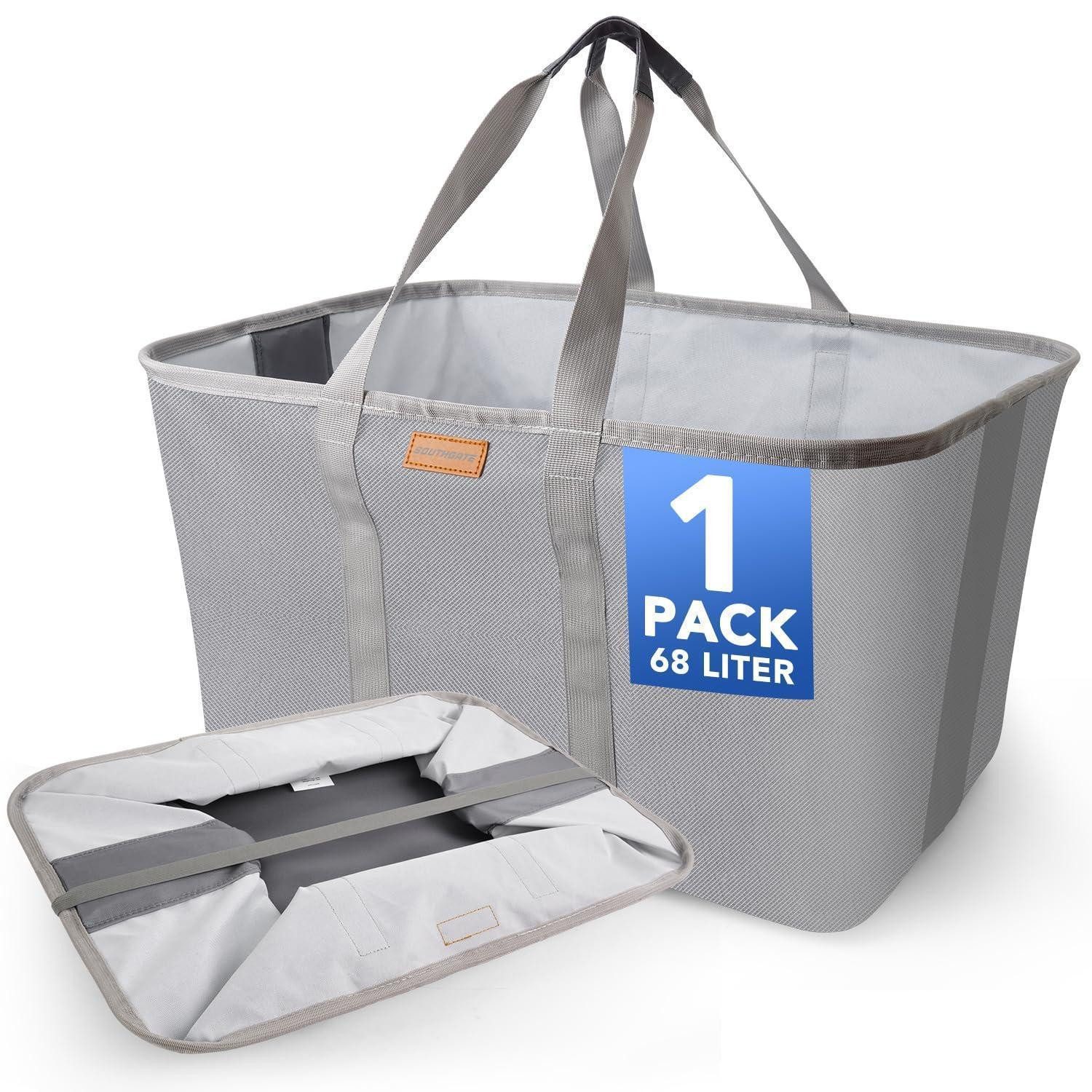 LuxusKollektion Wäschekorb Wäschekorb Faltbar 68L Flach 2cm 600D Oxford Grau