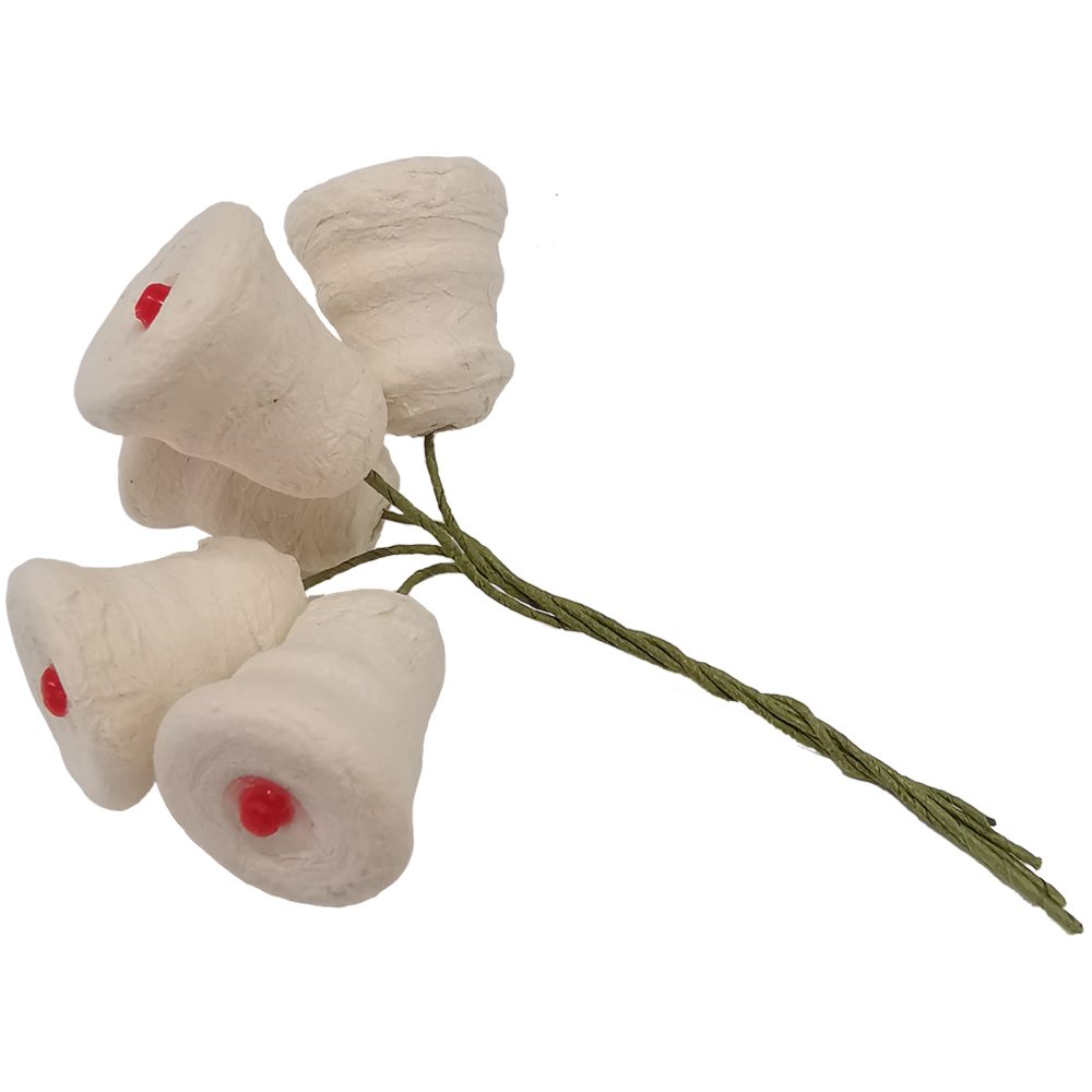 Schatzhauser Christbaumschmuck Glocke, 5er Set Watteglocken Ø2cmx2cm (5-tlg), handgedreht