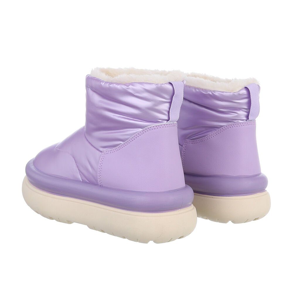 Ital-Design Damen Snowboots Freizeit Snowboots (85136715) Flach Plateaustiefeletten in Lila