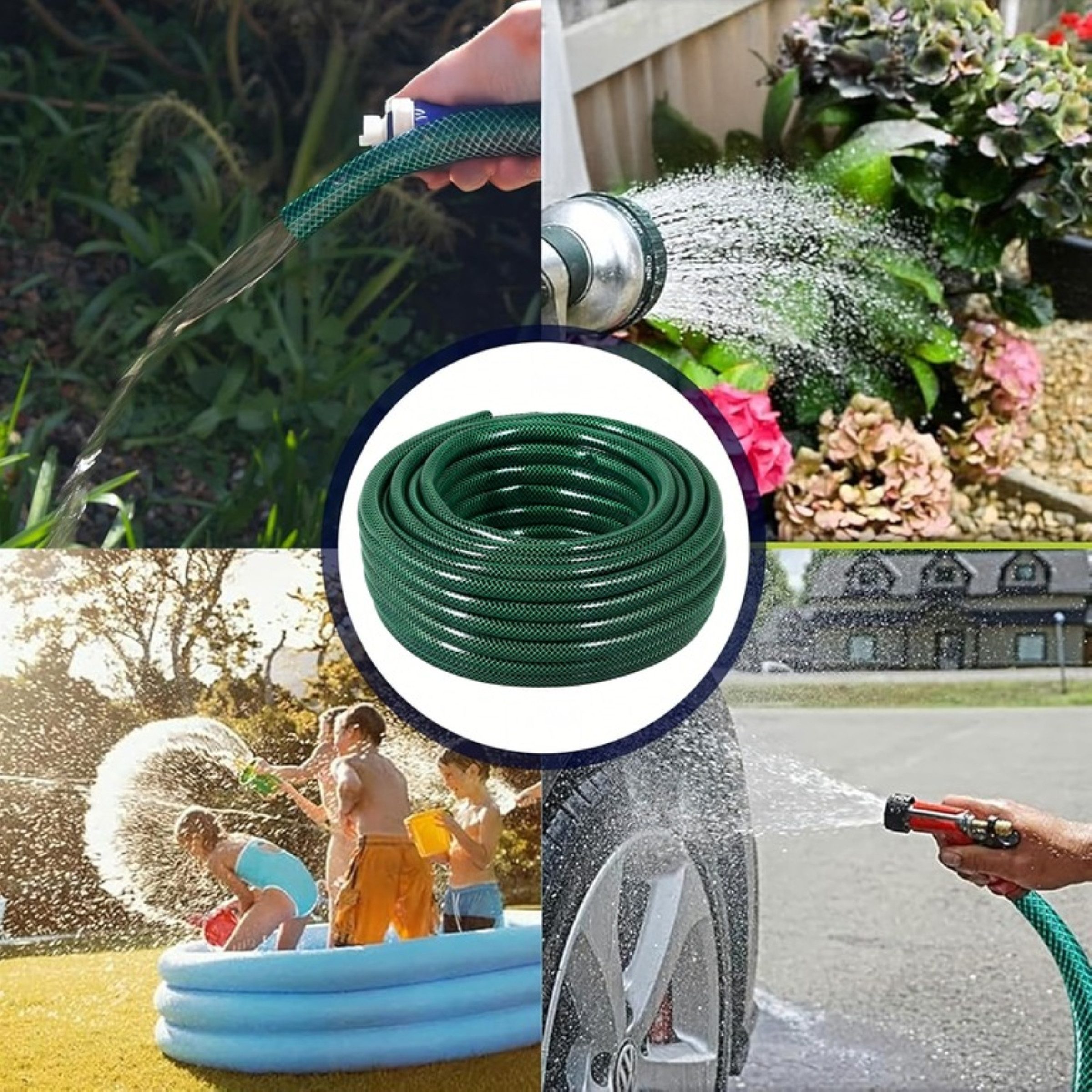 Realb2b Gartenschlauch Gartenschlauch 30m 1/2 Zoll Bewässerungsschlauch Knickschutz Grün, UV-beständig, Algenresistent / Knickarm, (Gartenschlauch Set 3-lagig m – Bild 5 von 5
