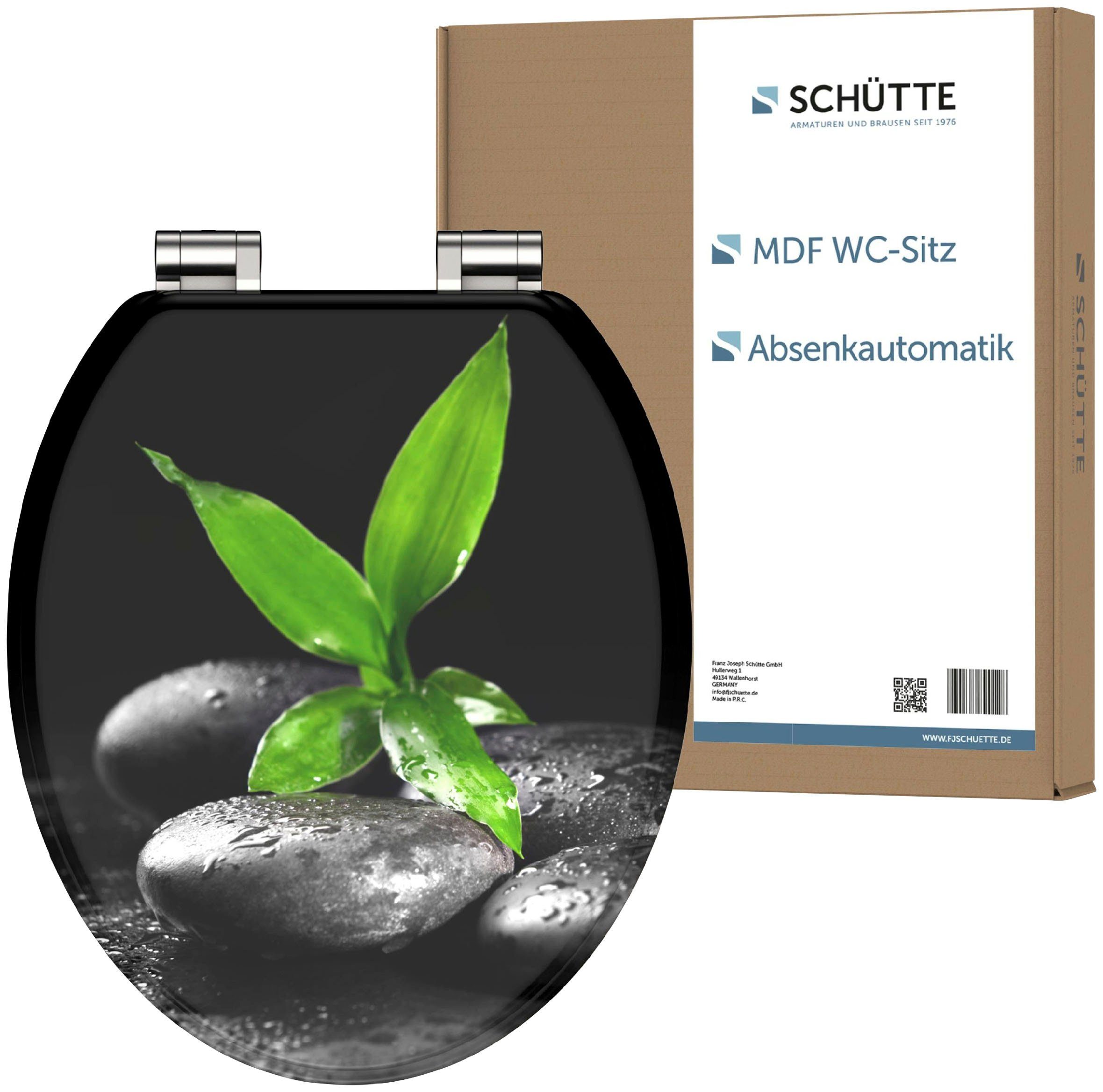 Schütte WC-Sitz DARK STONES AND BAMBOO, Toilettendeckel, mit Absenkautomatik