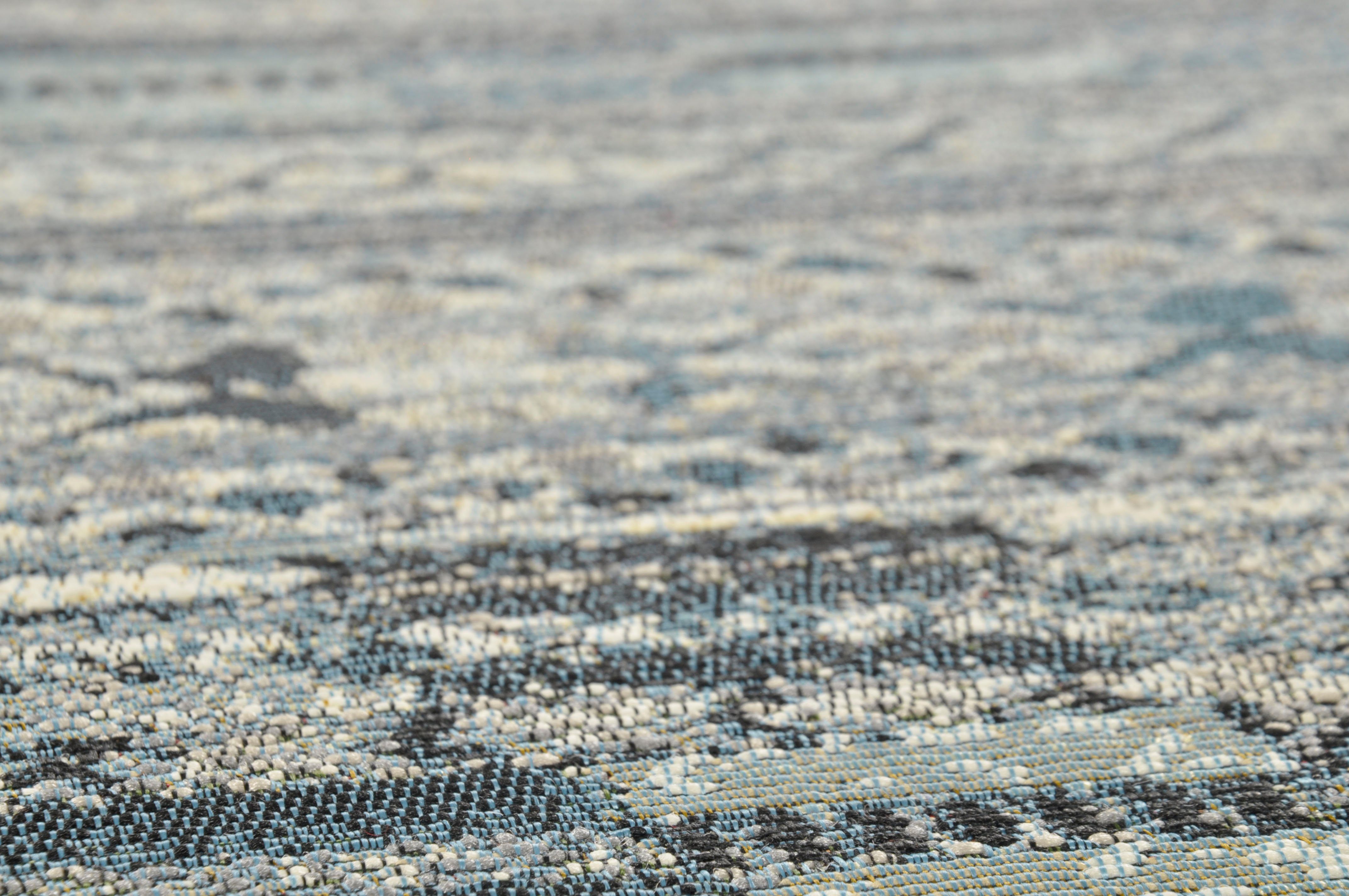 Teppich Outdoor-Africa Outdoor geeignet In- und Style, Flachgewebe, mm, Höhe: Gino Falcone, 5 Ethno rechteckig, 38, blau