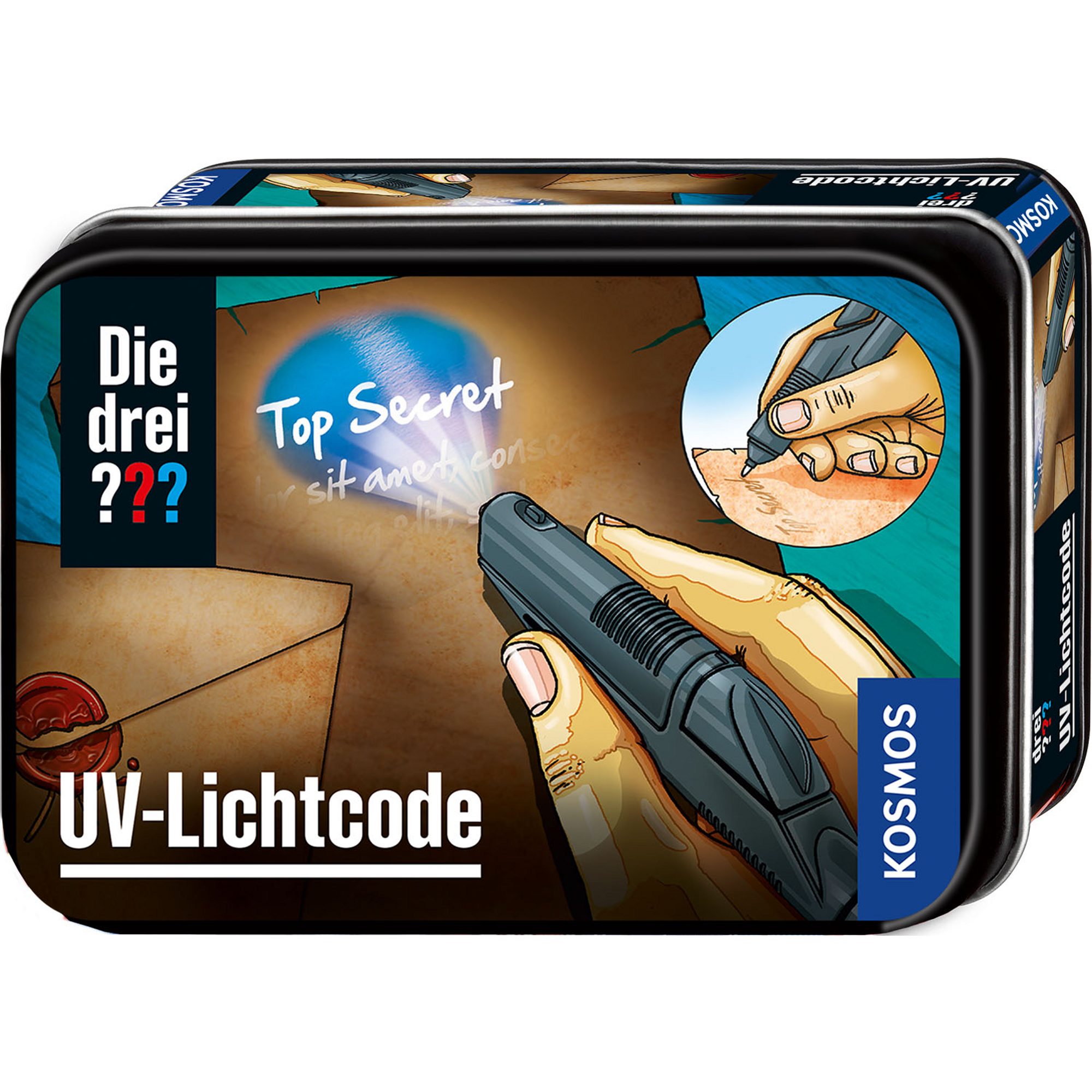 Kosmos Spiel Kosmos Die drei ??? UV-Lichtcode, Detektiv-Sets, (Metalldose)