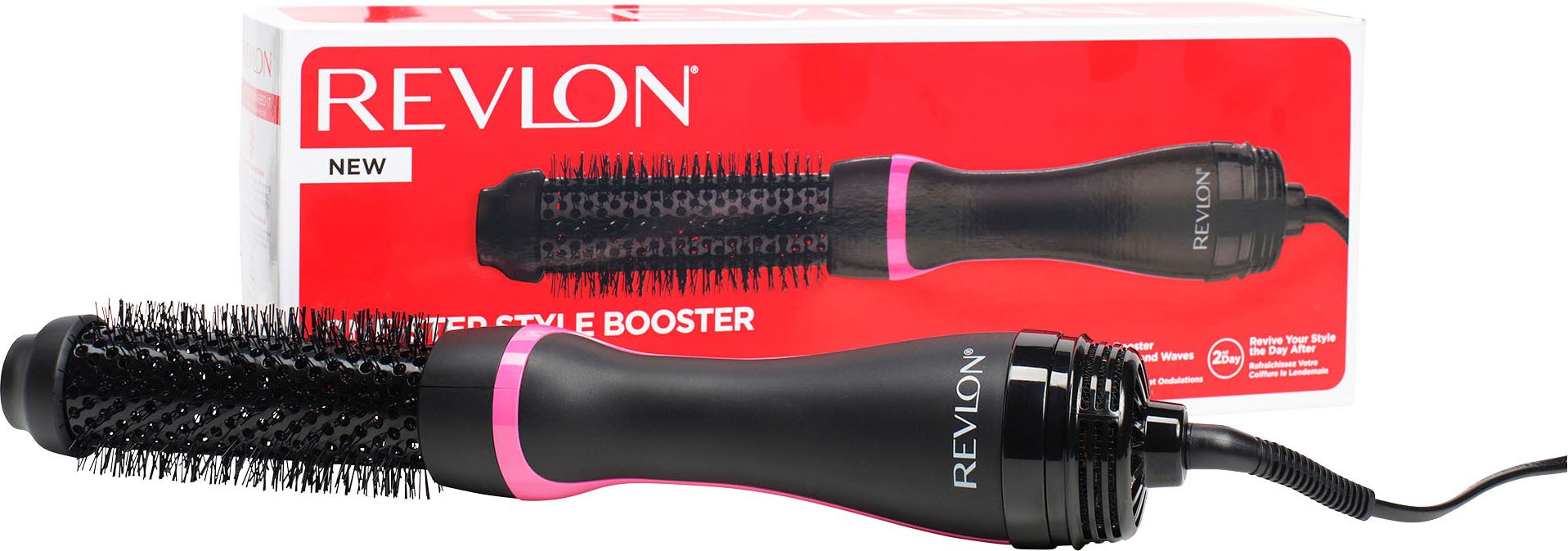 Revlon Warmluftbürste ONE-STEP™ Style-Booster – Rundbürstenföhn und Styler - RVDR5292E, mit Dual Stecker für UK/EU - ideal für Reisen