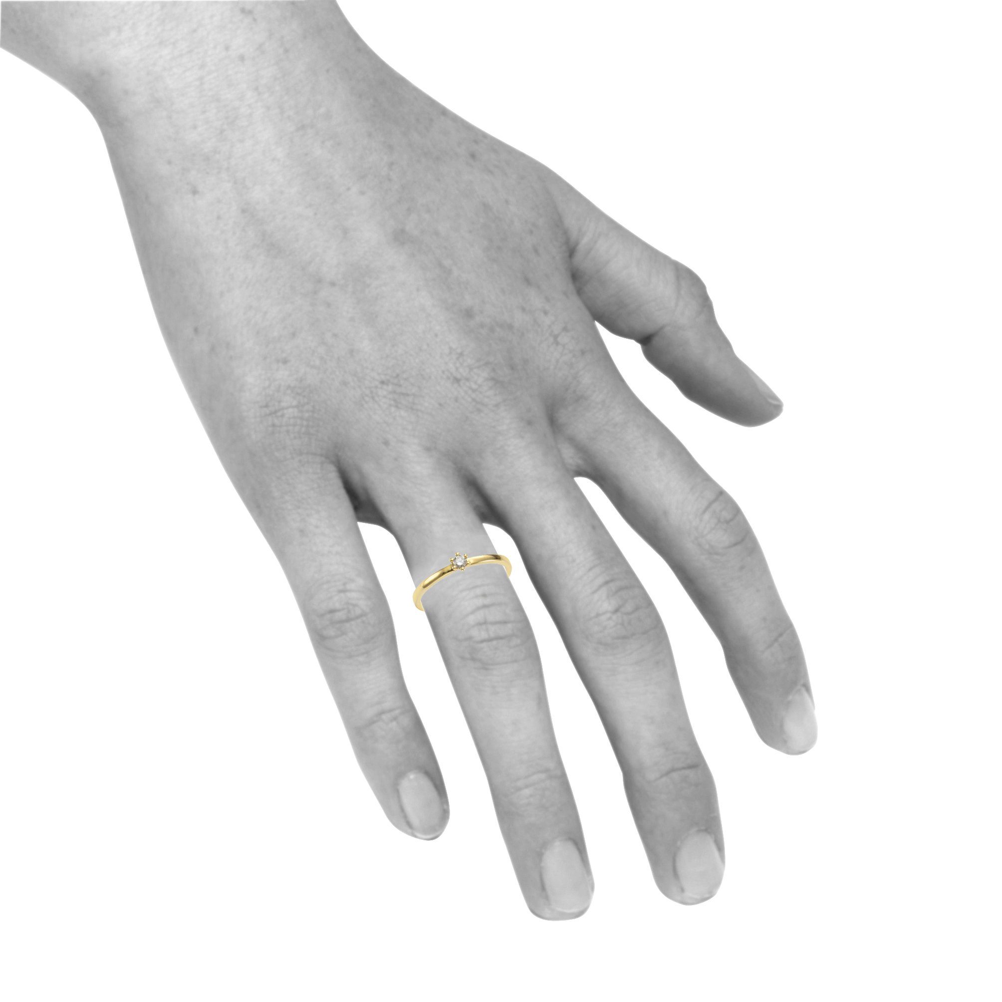 585/- Gelbgold Fingerring Orolino Brillant