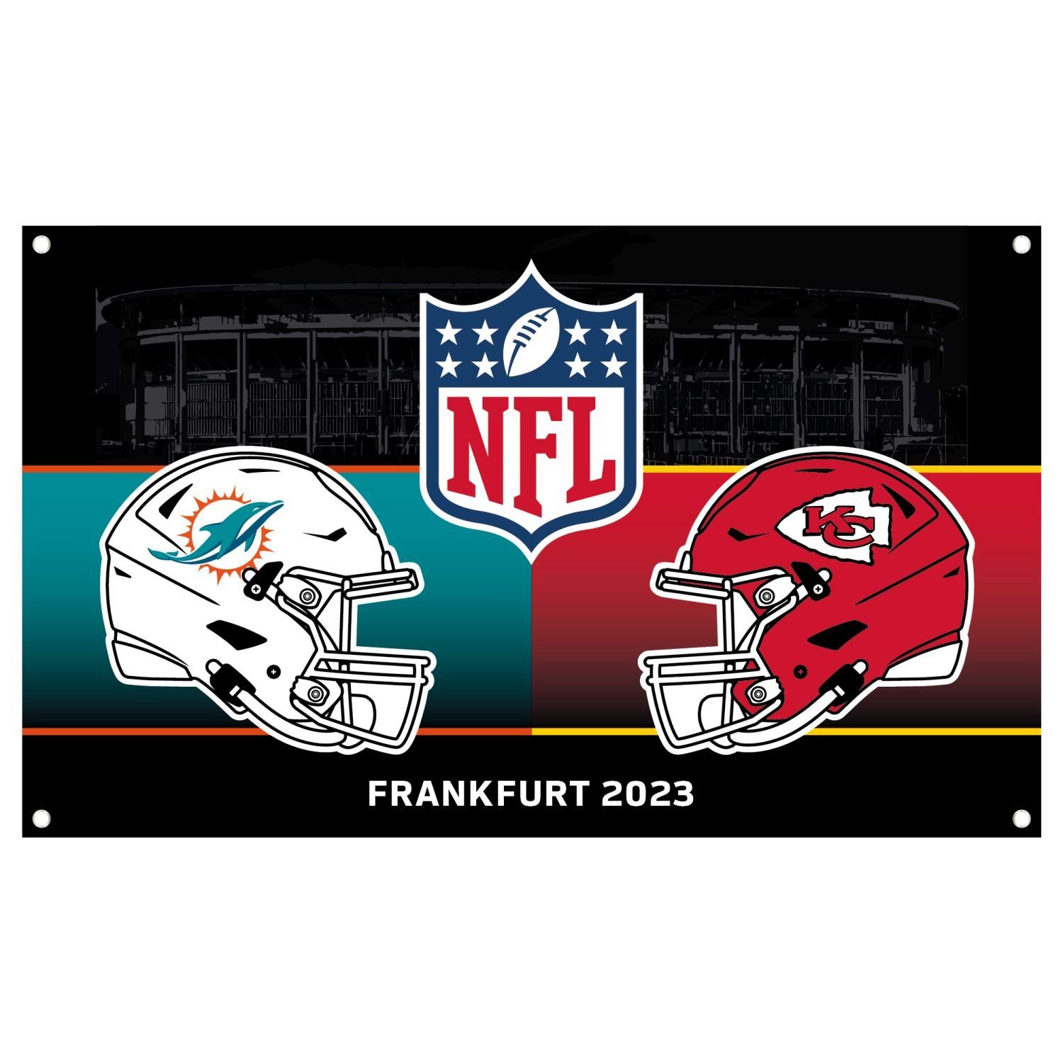 Branding v Banner Great Wanddekoobjekt 150x90cm Dolphins Flag Frankfurt NFL Game