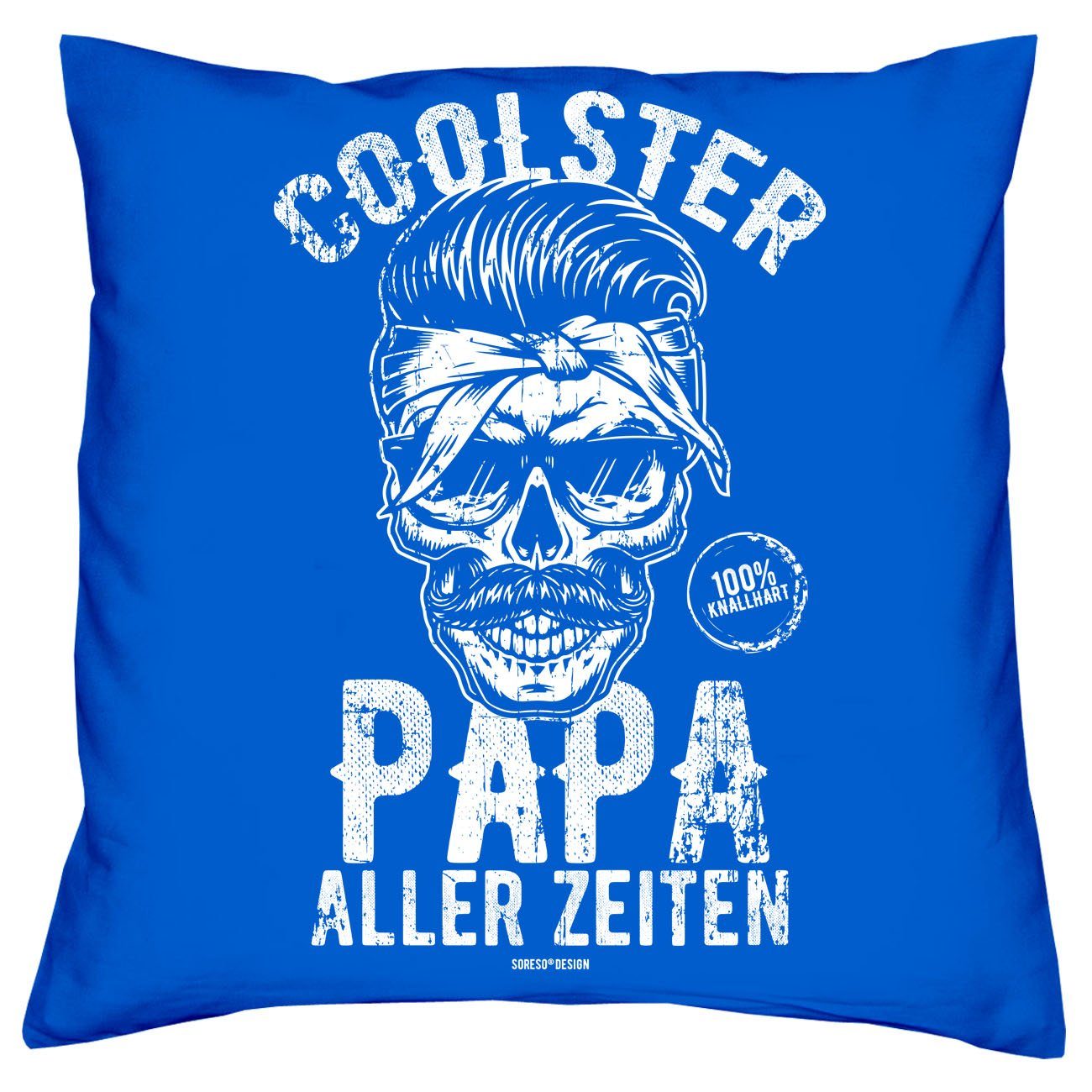 Soreso® Dekokissen Kissen Coolster Vatertagsgeschenk Papa Papa & Sprüche royal-blau Männer Sleep, aller Socken Zeiten
