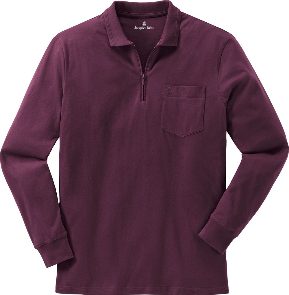 Jacques Britt Langarm-Poloshirt Superweich mit hohem Baumwoll-Anteil