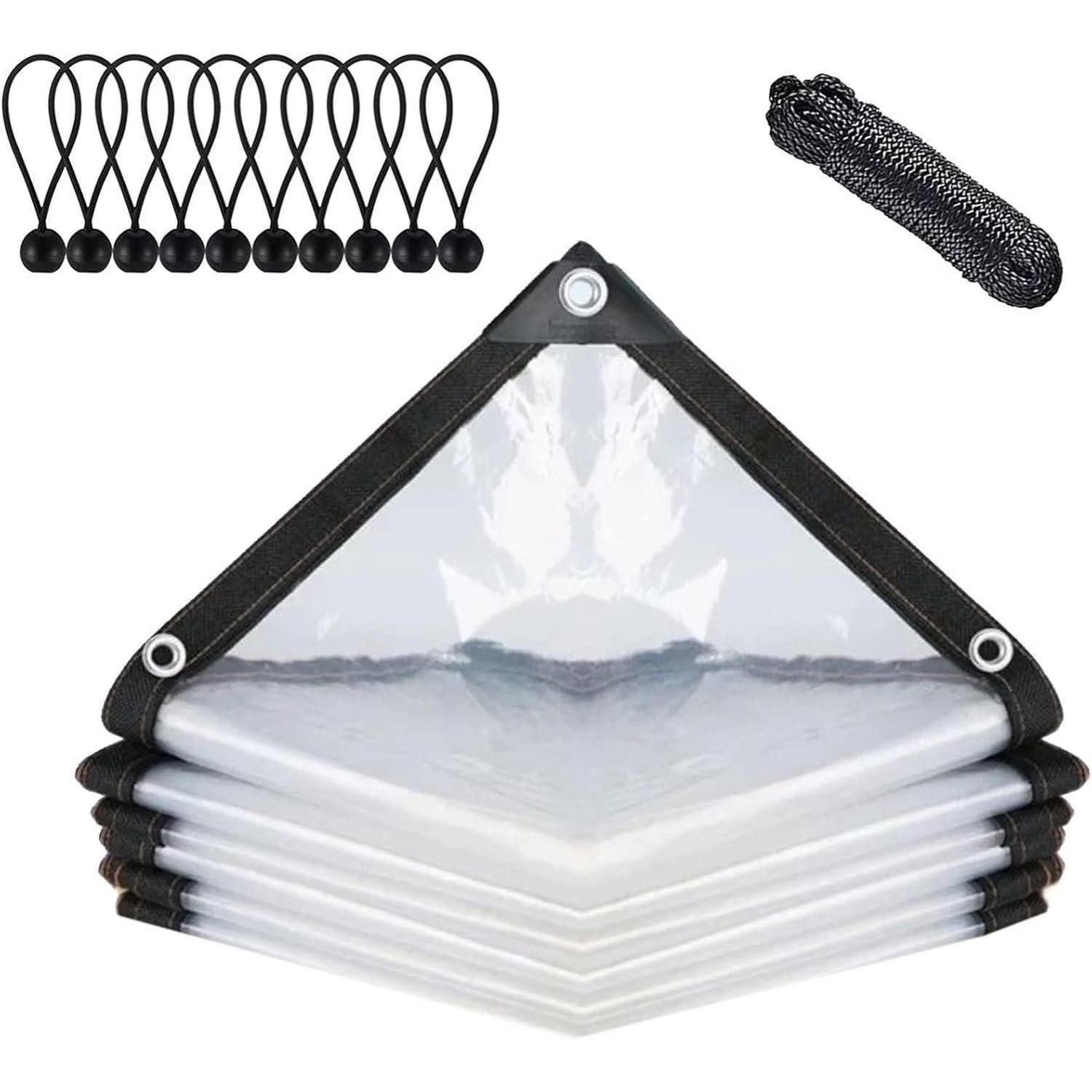 LuxusKollektion Schutzplane Abdeckplane wasserdicht transparent Ösen Gartenmöbel 2x4m
