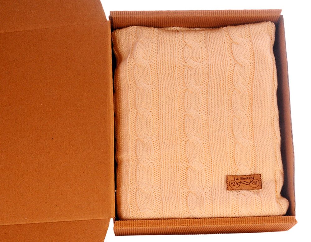 Babydecke Babydecke aus Baumwolle einlagig gestrickt in Creme, La Bortini, leicht, weich, neutral, für Neugeborene