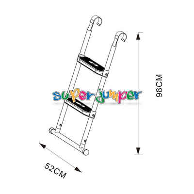 Diyarts Trampolinleiter (Gartentrampolin Leiter, mit 2 weichen Stufen für Aufstieg), solide Einstiegsleiter 100kg Belastbarkeit 85cm Rahmenhöhe