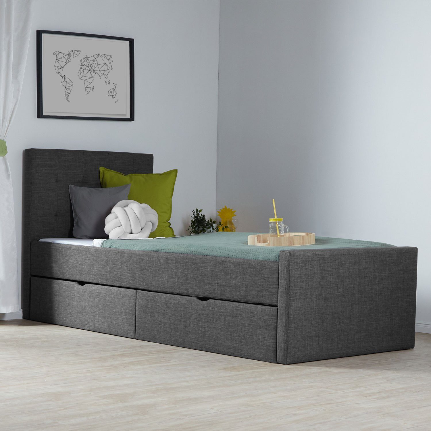 Homestyle4u Polsterbett 90/120/140/160/180 x 200 cm günstig online kaufen