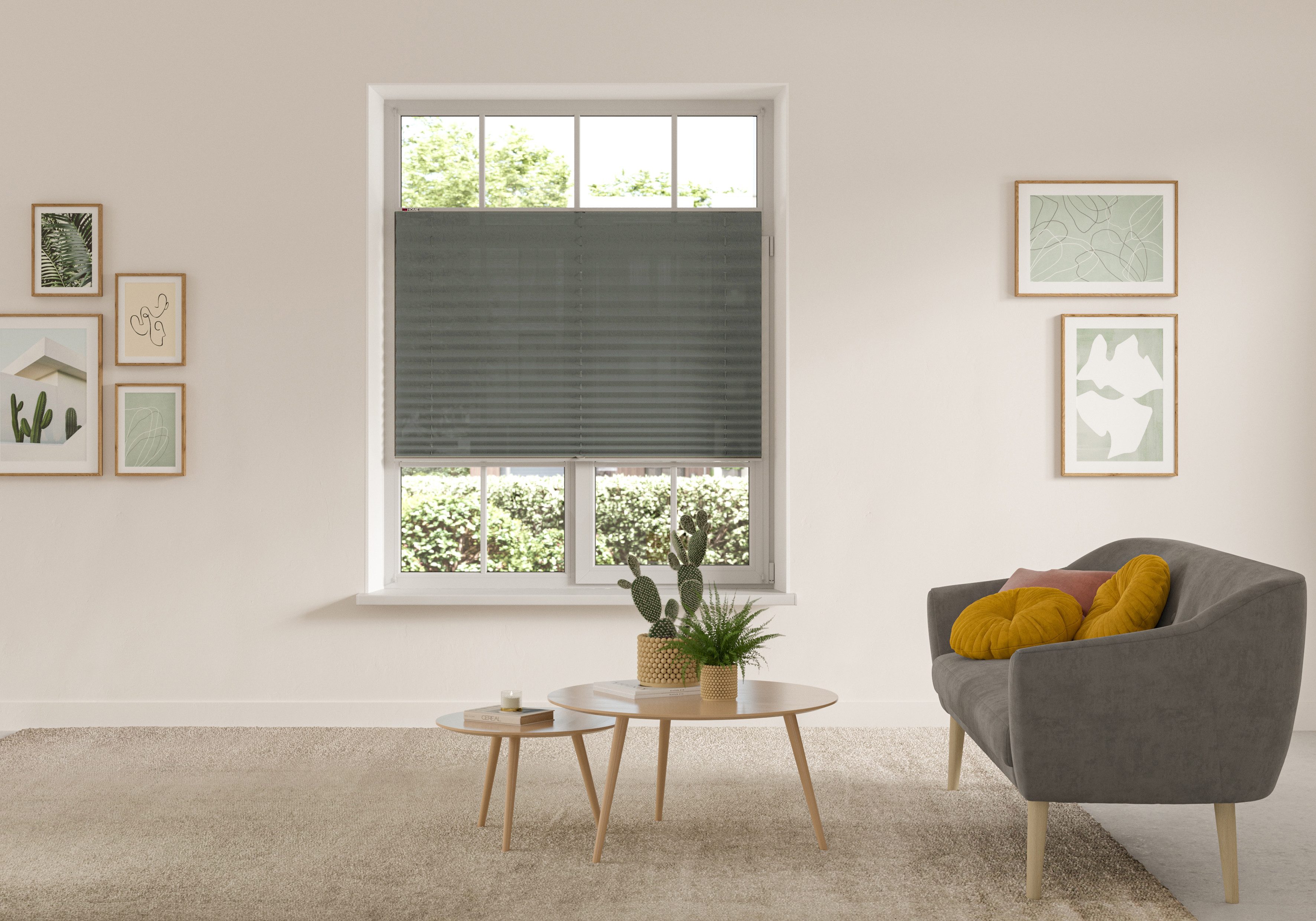 OTTO home Plissee DAHRA - in Crush-Optik, ohne Bohren, Lichtschutz, Lichtschutz, ohne Bohren, verspannt, Klemmfix, Fixmaß, Bestseller mit Klemmträger, Sonnensch – Bild 4 von 5