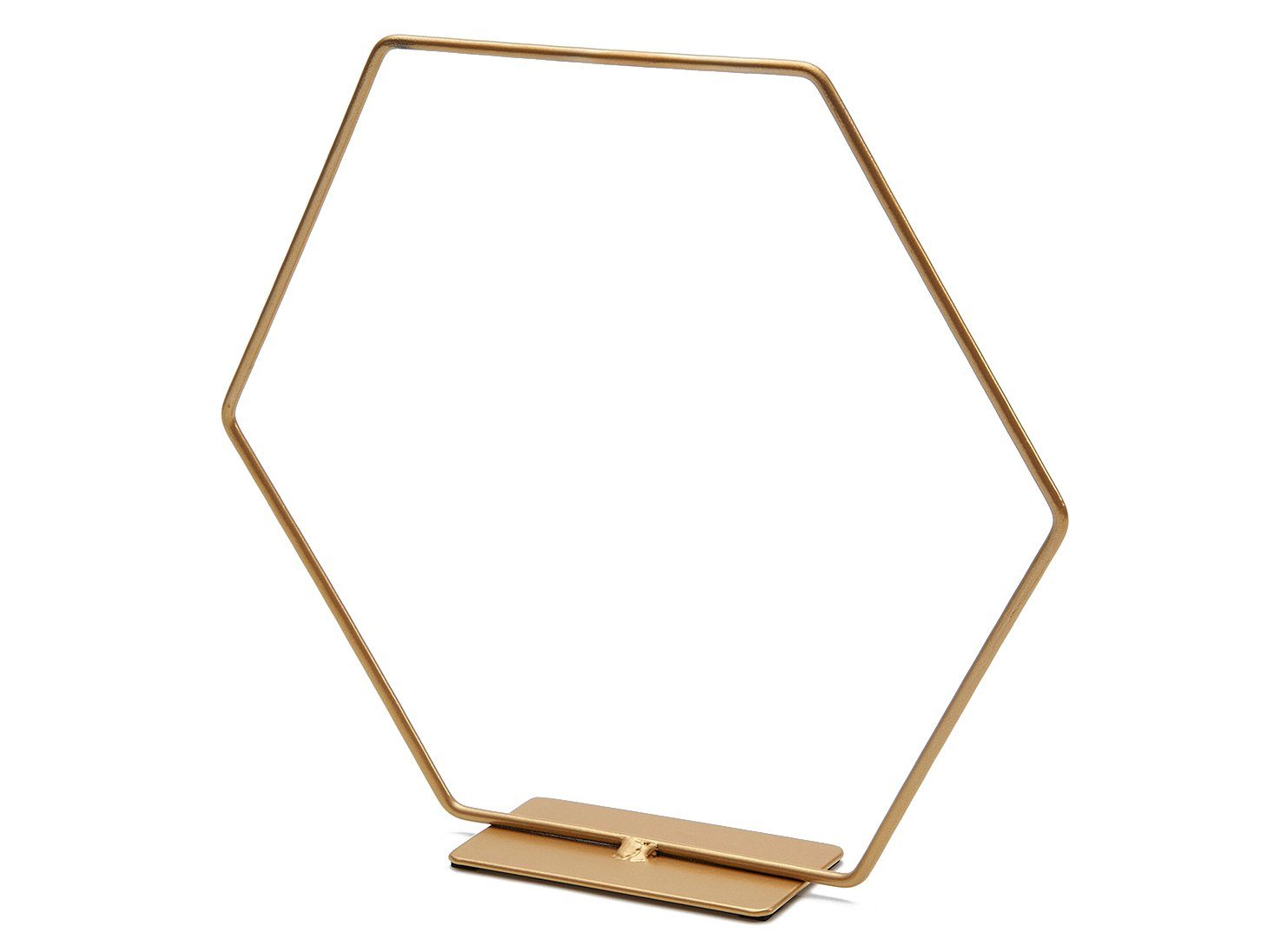 NaDeco Dekoobjekt Hexagon aus Draht, in Gold mit Fuß, Ø 25 cm Metallring zum Hinstellen