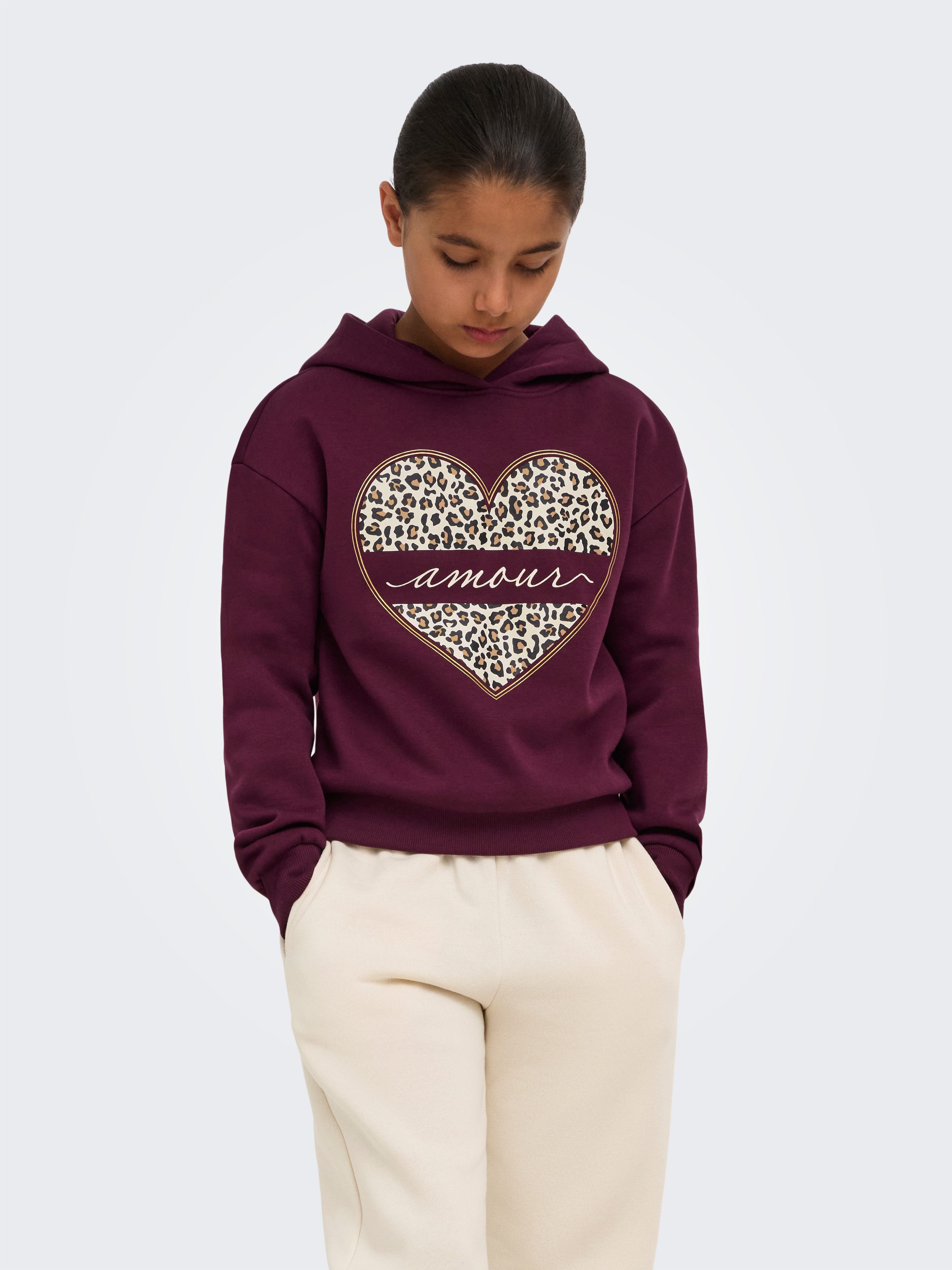 KIDS ONLY Kapuzensweatshirt KOGCOOPER LIFE HEART LS HOODIE SWT NOOS