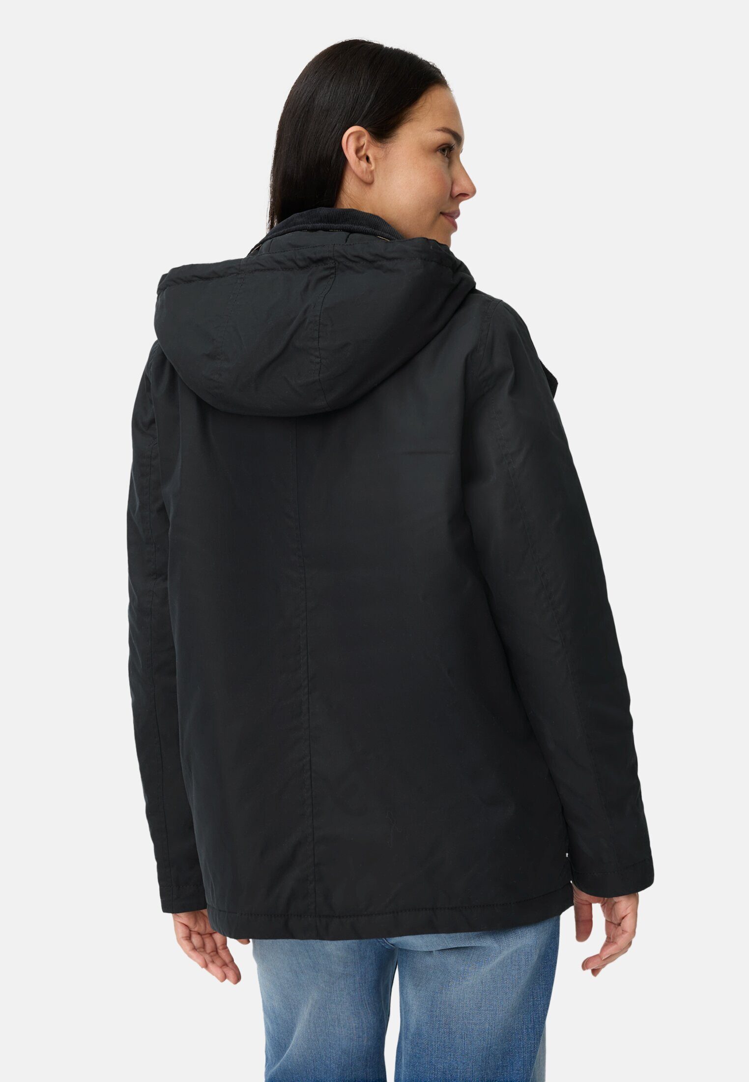 camel active Fieldjacket mit abnehmbarer Kapuze und Kordkragen Langarm günstig online kaufen