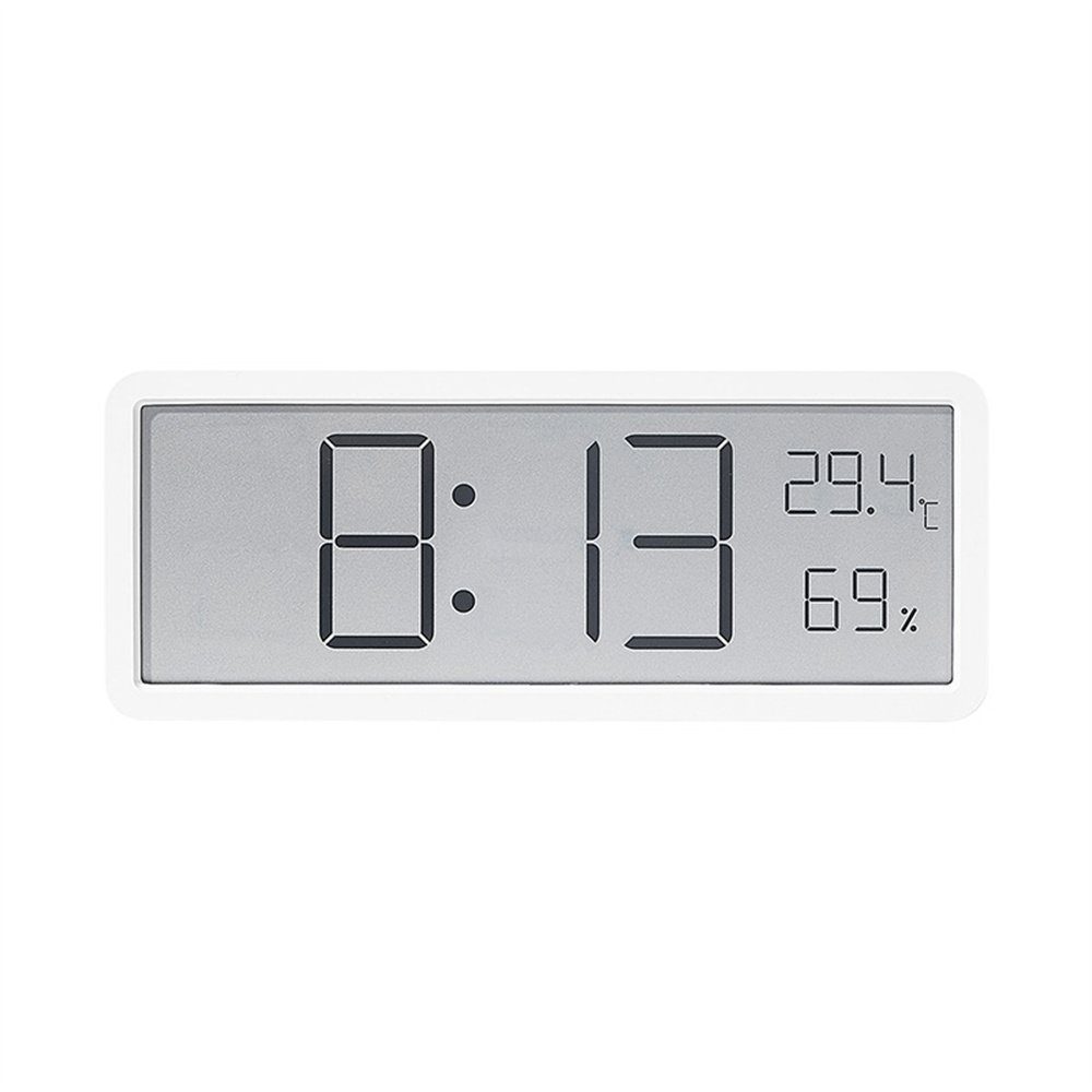 Dekorative Wecker LED-Wecker, Digitaler Uhr, Wanduhr für das Wohnzimmer Wecker mit Temperatur- und Luftfeuchtigkeitsanzeige weiß