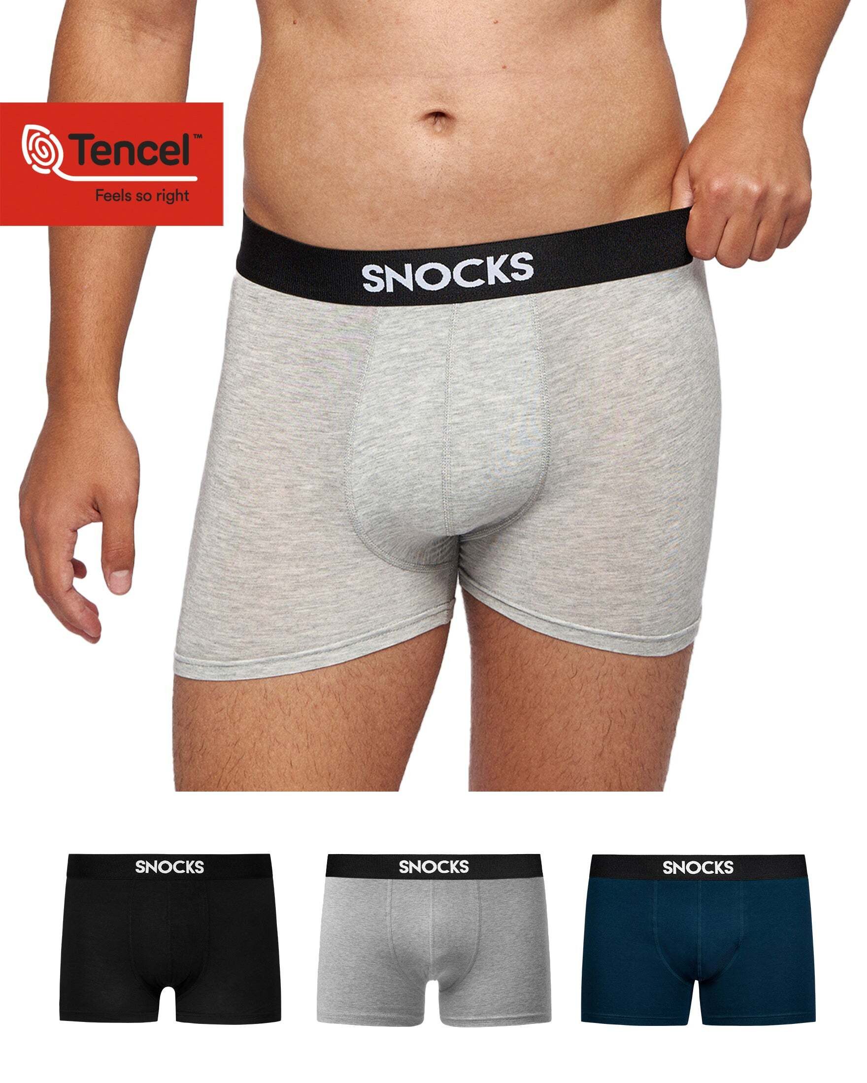 SNOCKS Boxershorts aus Modal (TENCEL) Enge Herren Unterhose (3-St) besonders weich und angenehm auf der Haut