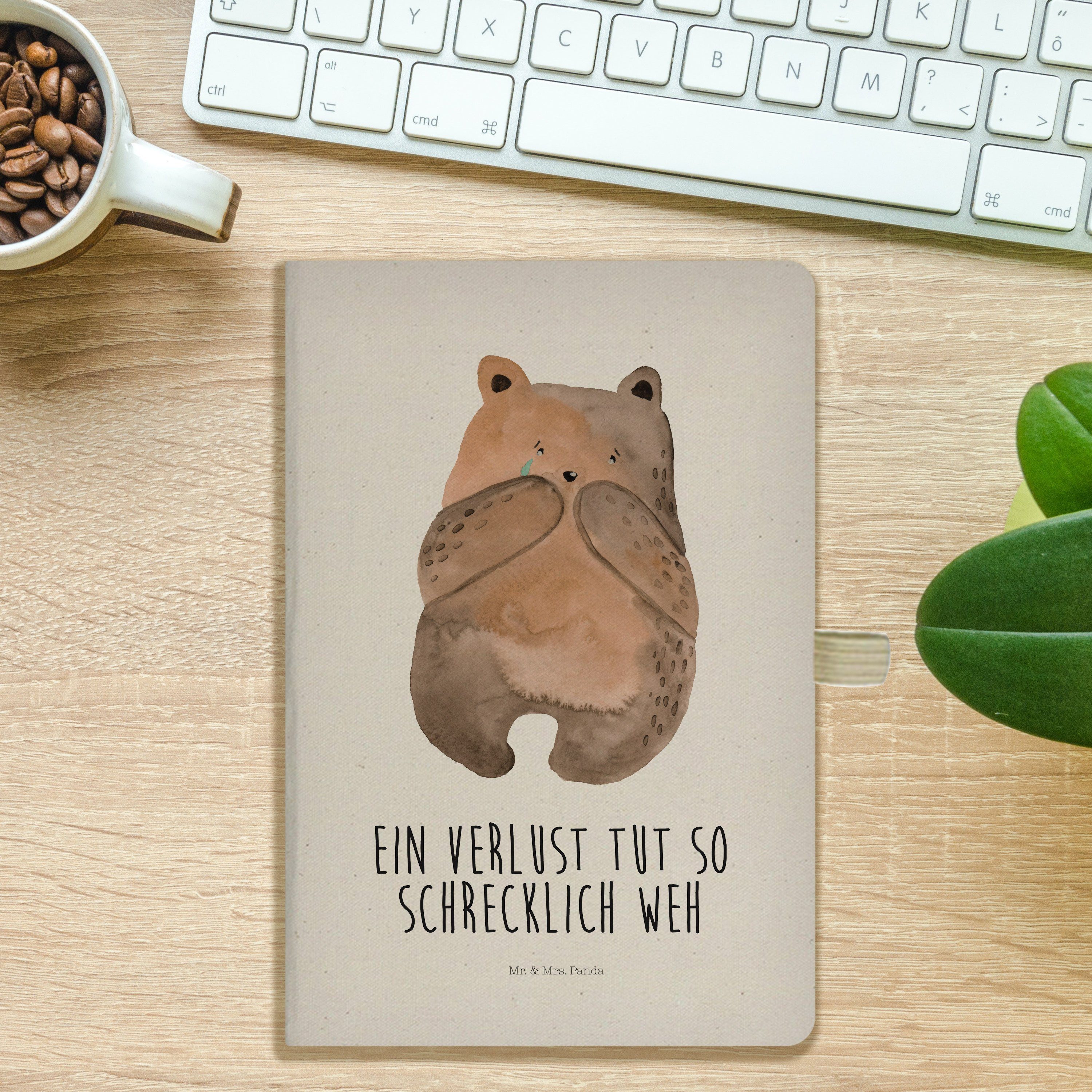 Thumbnail - Mr. & Mrs. Panda Notizbuch Bär Verlust - Transparent - Geschenk, Teddy, A5 Heft, Schreibheft A5, Mr. & Mrs. Panda, Hochw...