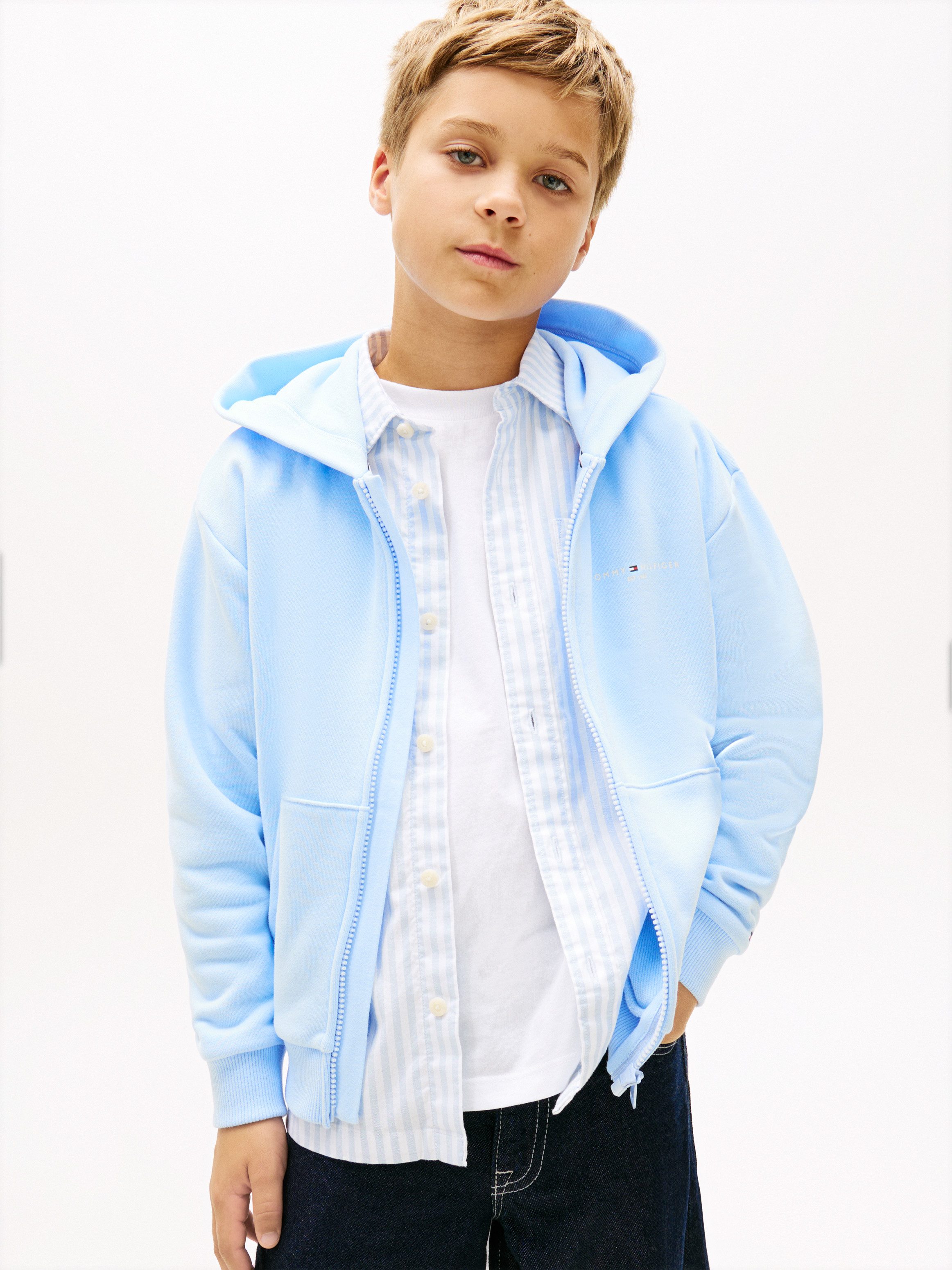 Tommy Hilfiger Kapuzensweatjacke MINI CORP ZIP THROUGH HOODIE Kinder bis 16 Jahre