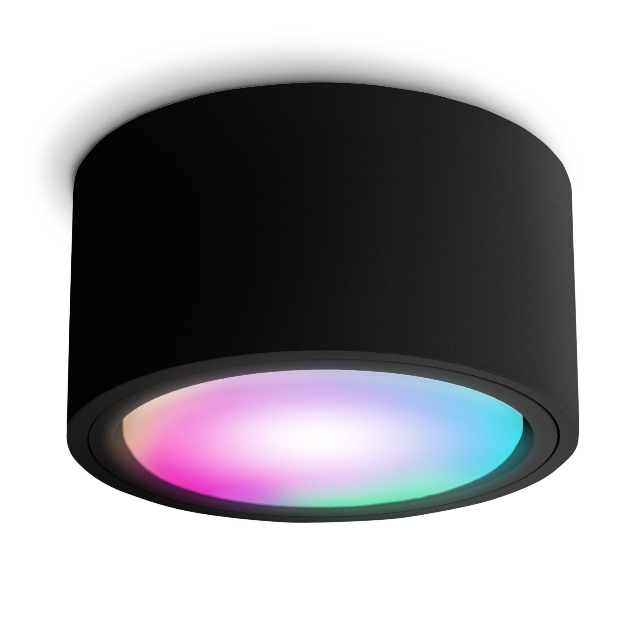 SSC-LUXon LED Aufbaustrahler CELI-X flacher Aufbauleuchte in schwarz rund mit Smart WLAN RGB LED, RGB & Weißtöne