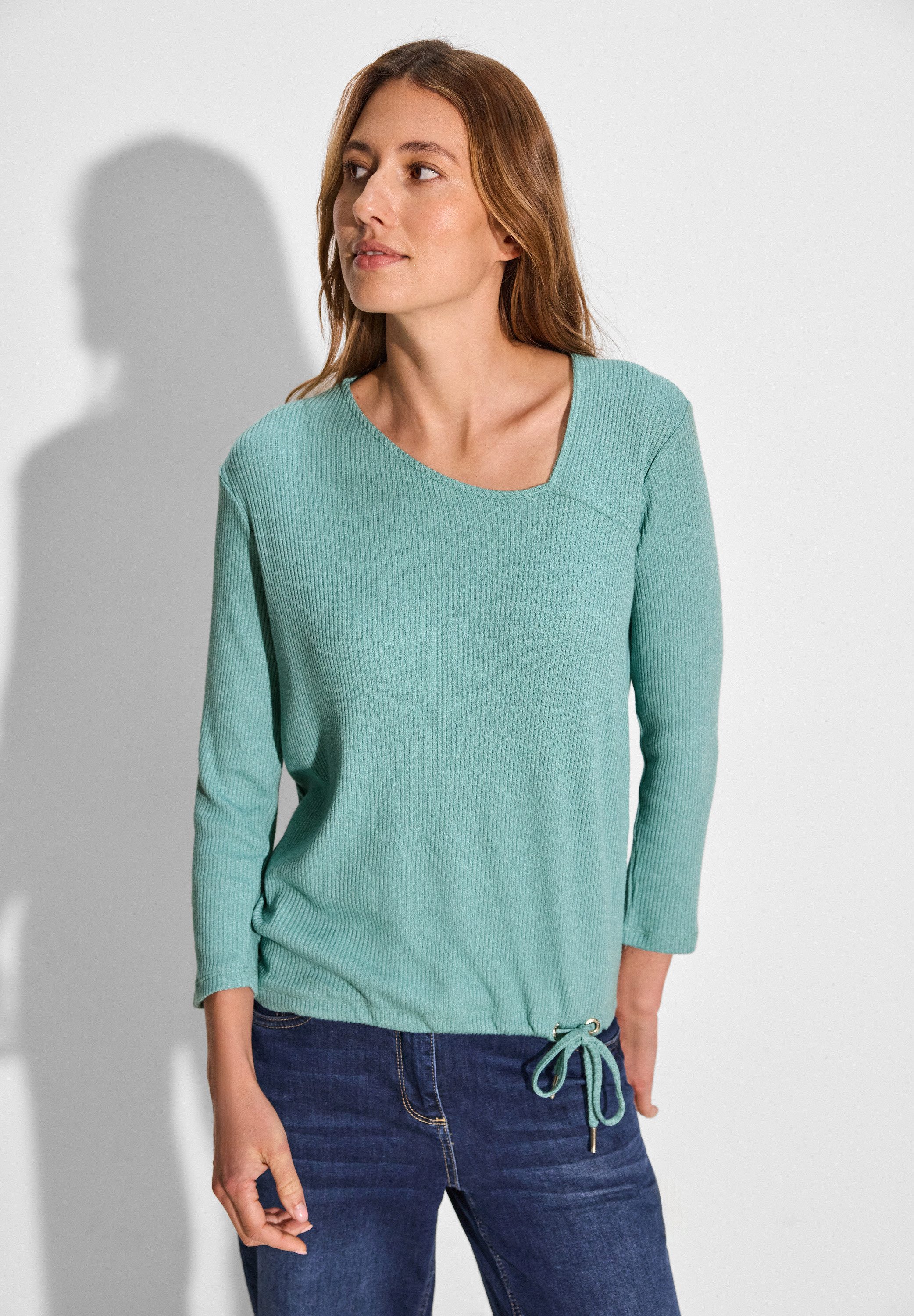 CECIL 3/4-Arm-Shirt aus softem Materialmix günstig online kaufen