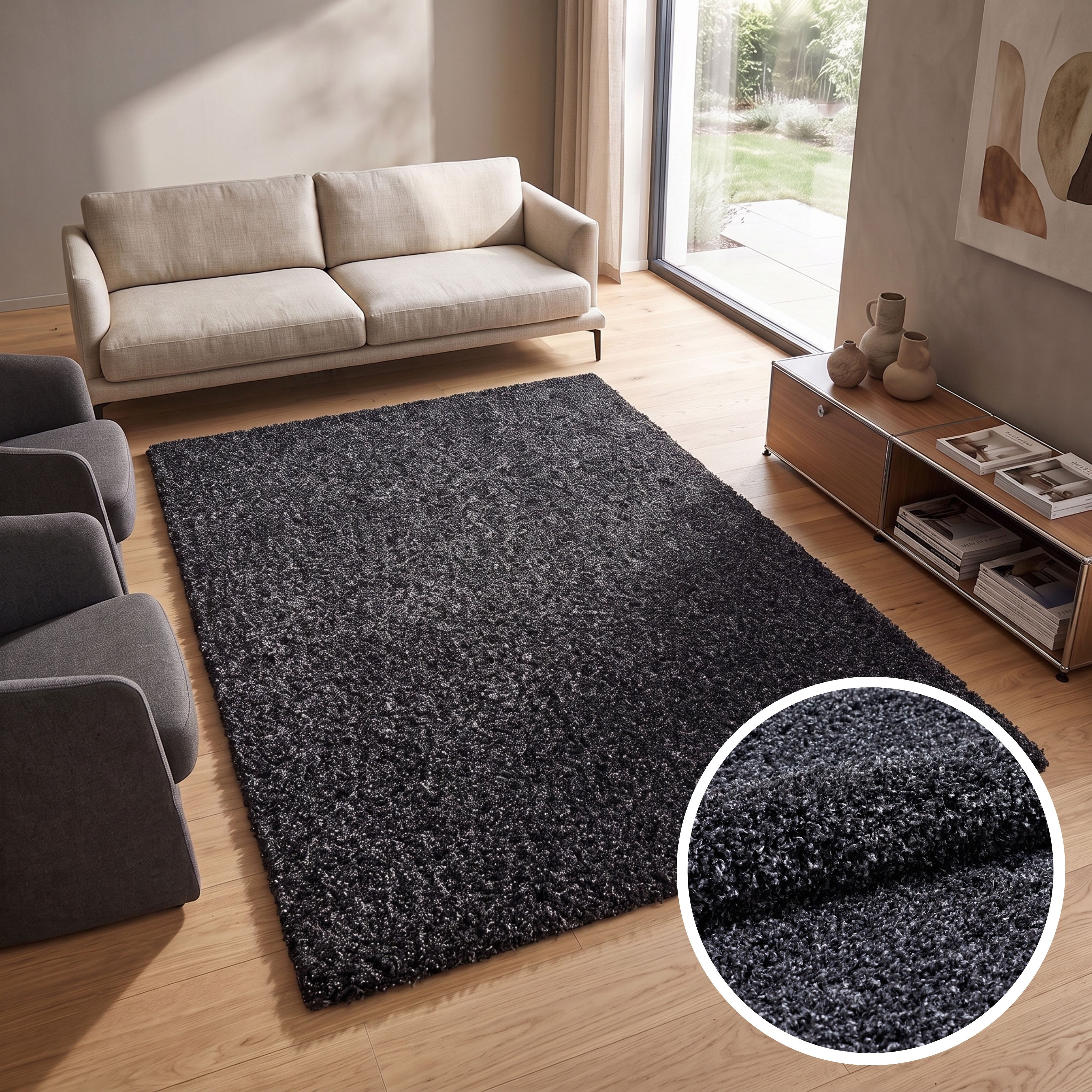 OTTO home Hochflor-Teppich Viva Shaggy, in Standard- und Premium-Qualität, 30 mm oder 45 mm Höhe, rechteckig, Uni Farben, einfarbig, weich, kuschelig, Läufer, Kundenliebling