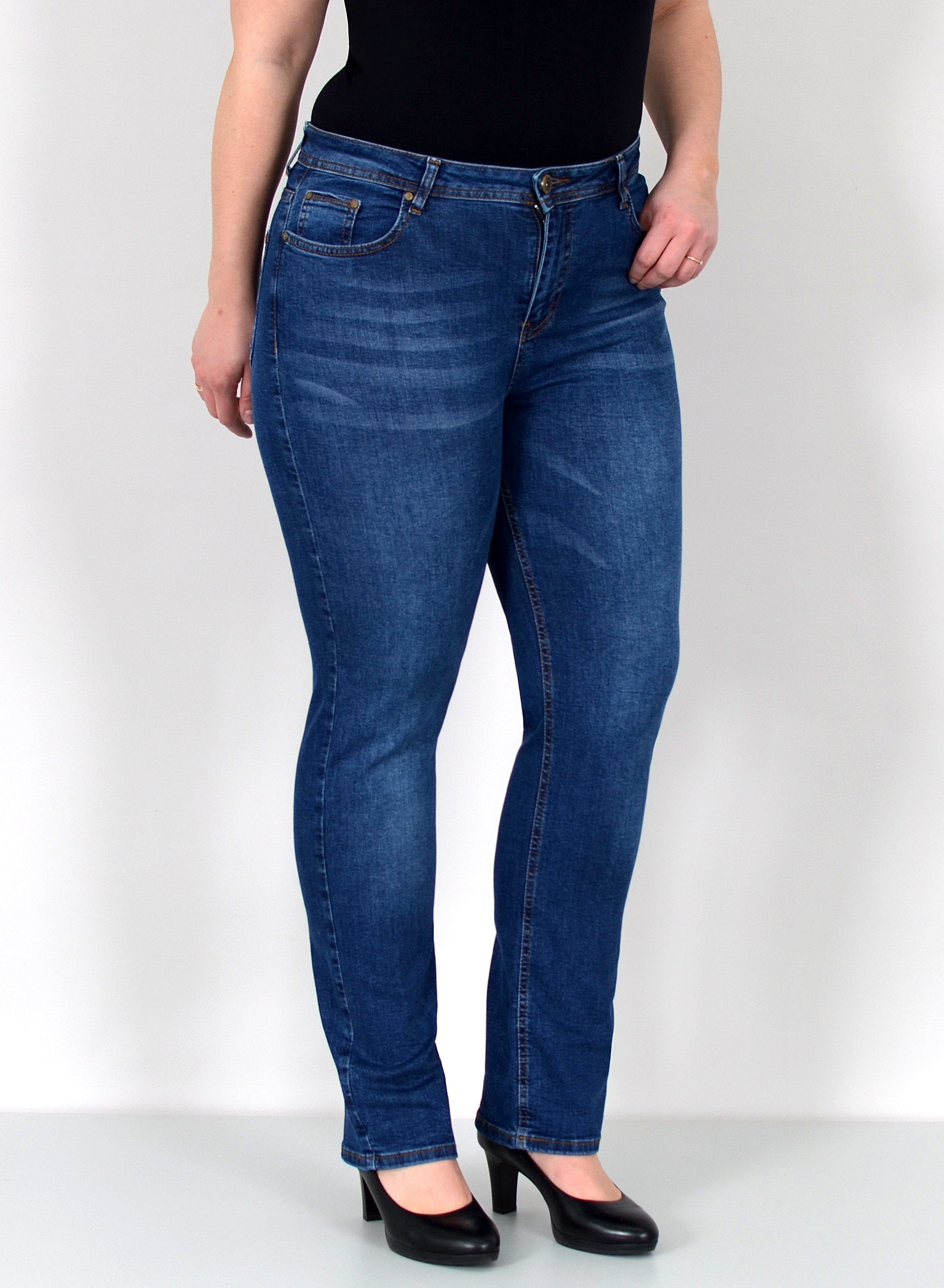 ESRA Straight-Jeans FG1 Damen Jeans High Waist Straight Fit, Straight Leg Jeans Dame Hose Stretch, Übergröße Jeans Plus Size Damen Hose Hoch Bund, Gerade Schnitt Jeans Damen Große Größe Hose, High Rise Damen Jeanshose Straight Fit, Damen Jeans Straight High Waist Stretch Hose, Jeans Damen Stretch, Jeans Damen Jeans Hose Damen Hose, High Waist Jeans Damen High Waist, Damen Jeans Stretch Hose Damen, Damen Jeans Straight Damen Jeans, Hose Straight Leg Jeans Straight Fit Hose