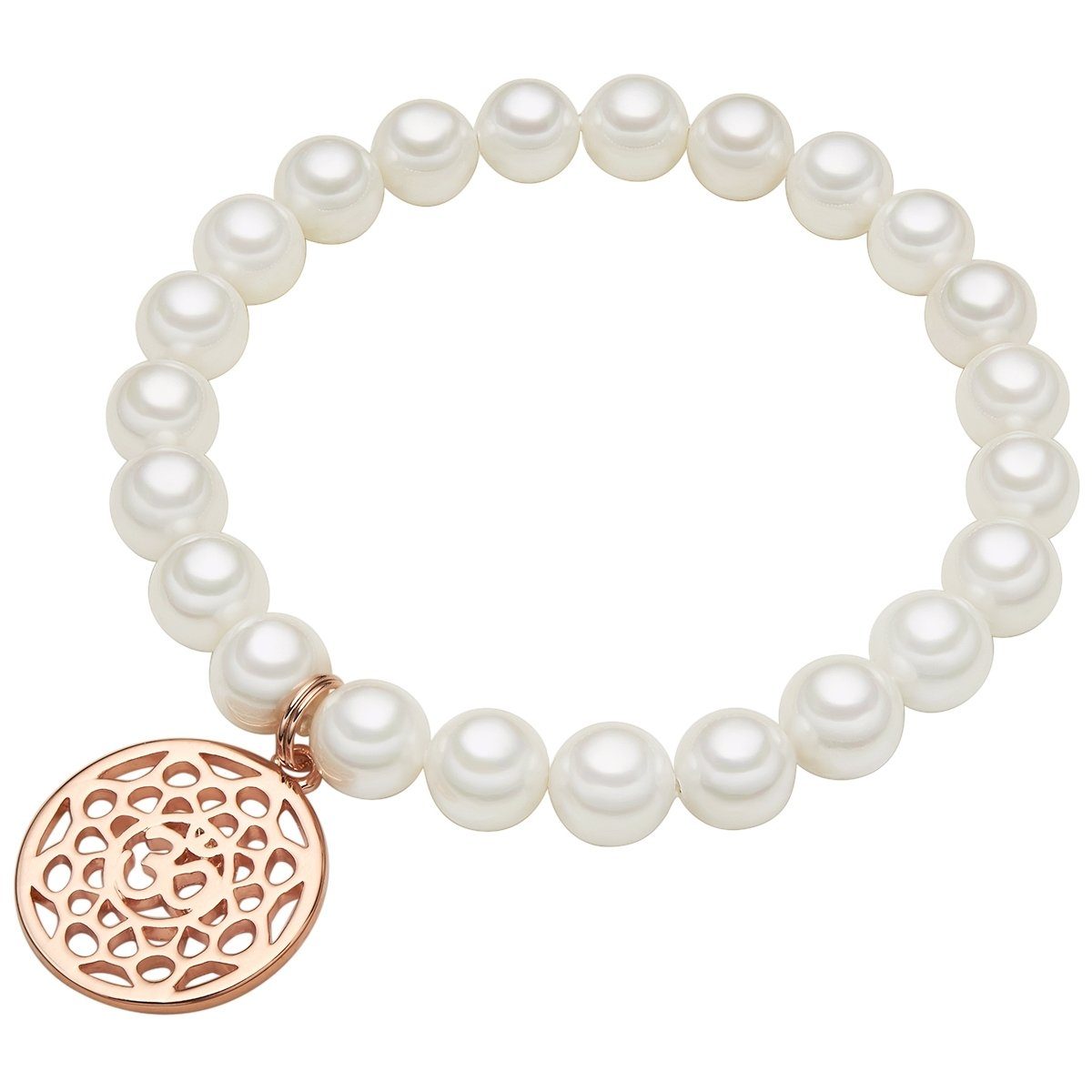 Perlenarmband Karma weiß