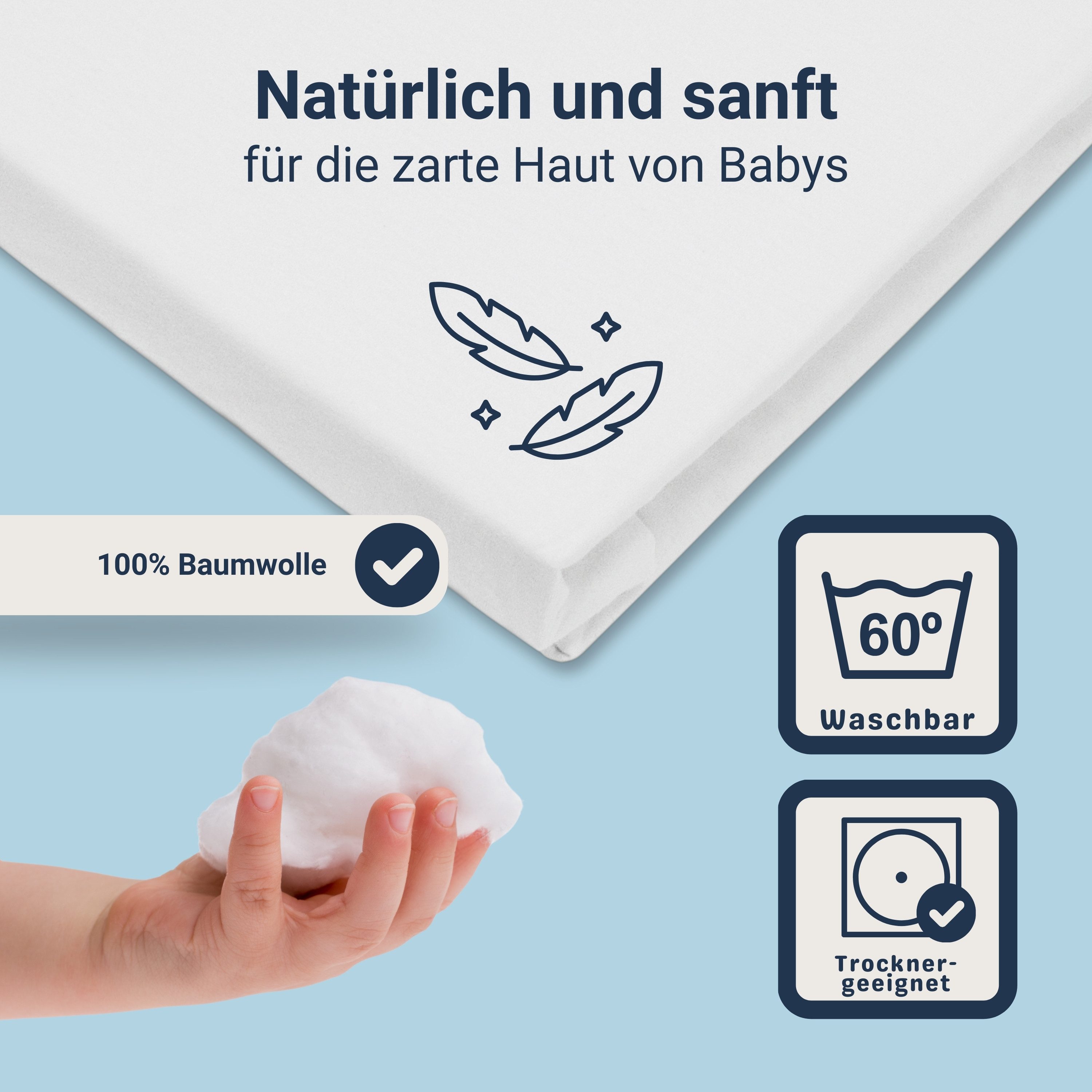 Betten-ABC Bettlaken Spannbetttuch für Kinder von Betten-ABC, 100% Baumwolle, 70x140 cm
