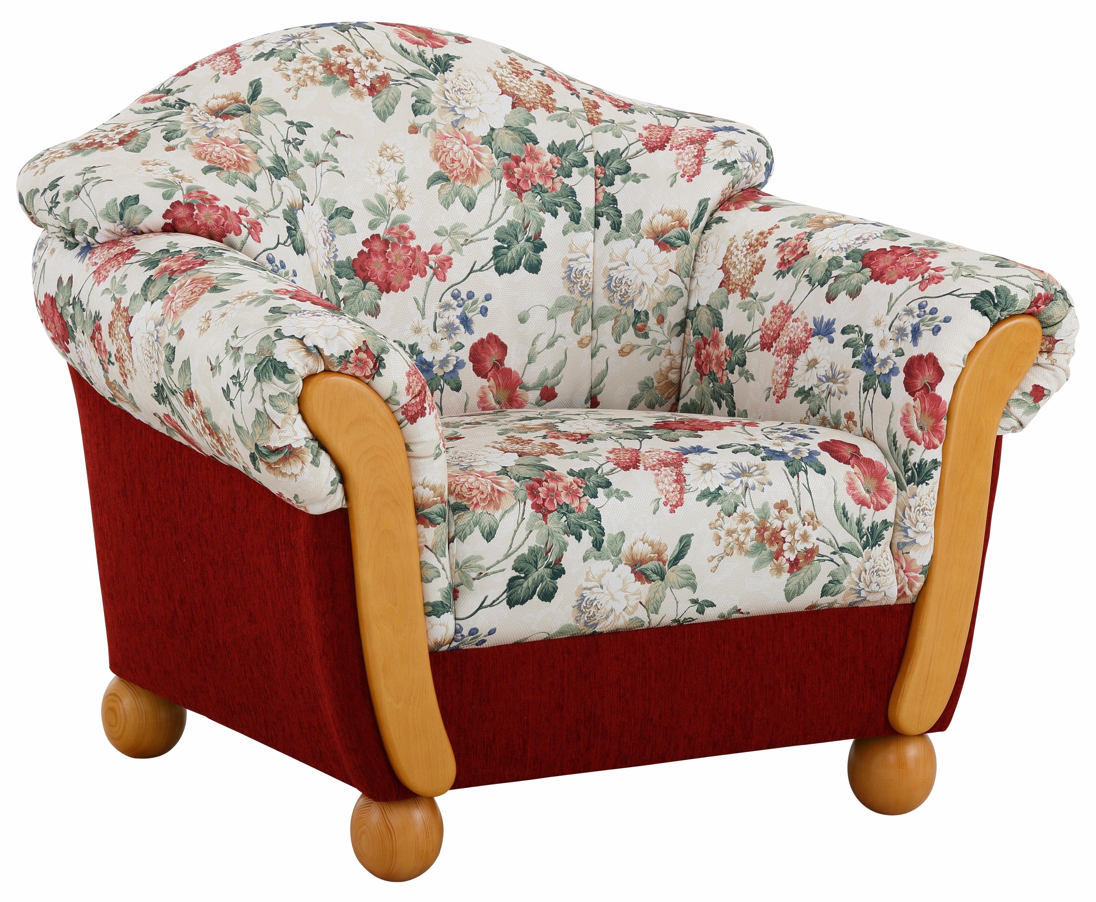 Home affaire Sessel Milano, bequemer Loungesessel, Landhaus-Stil, Holz-Chat günstig online kaufen