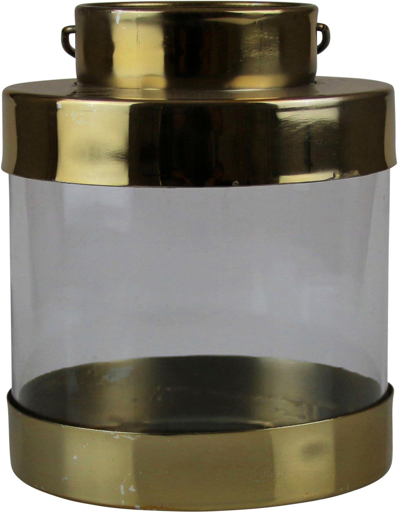 Glas und Design (1 Stumpenkerzenhalter aus Kerzenleuchter Laterne Metall AM St),