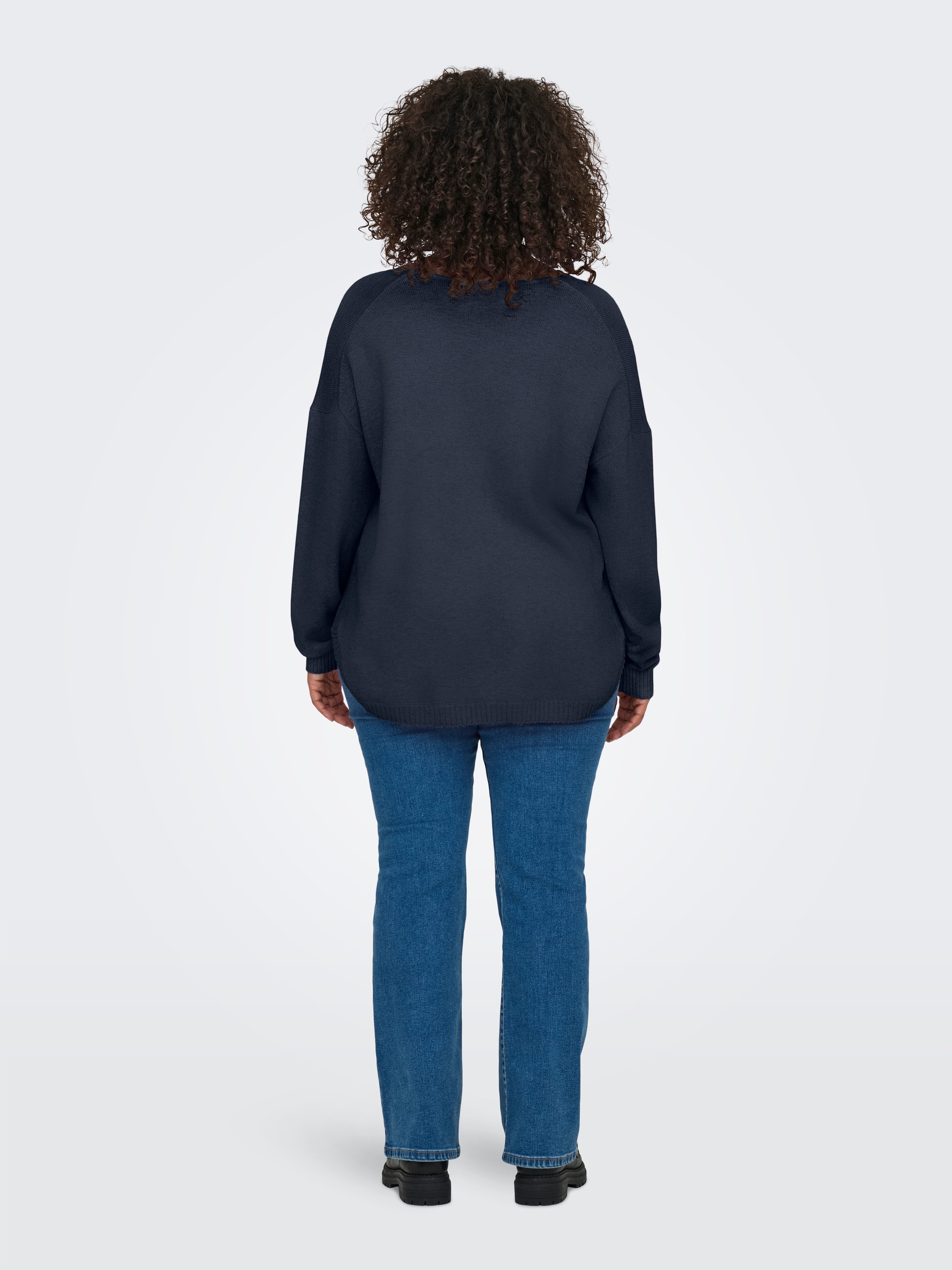 ONLY CARMAKOMA V-Ausschnitt-Pullover CARMARGARETA LS PULLOVER KNT NOOS Visk günstig online kaufen