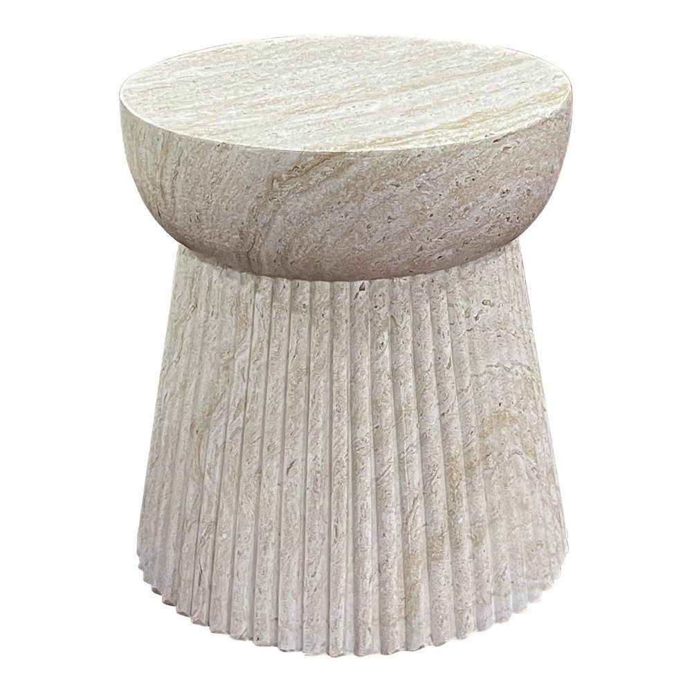 LebensWohnArt Gartentisch Design Beistelltisch FIBRA 45cm Fieberglass In-/ Outdoor Betonoptik