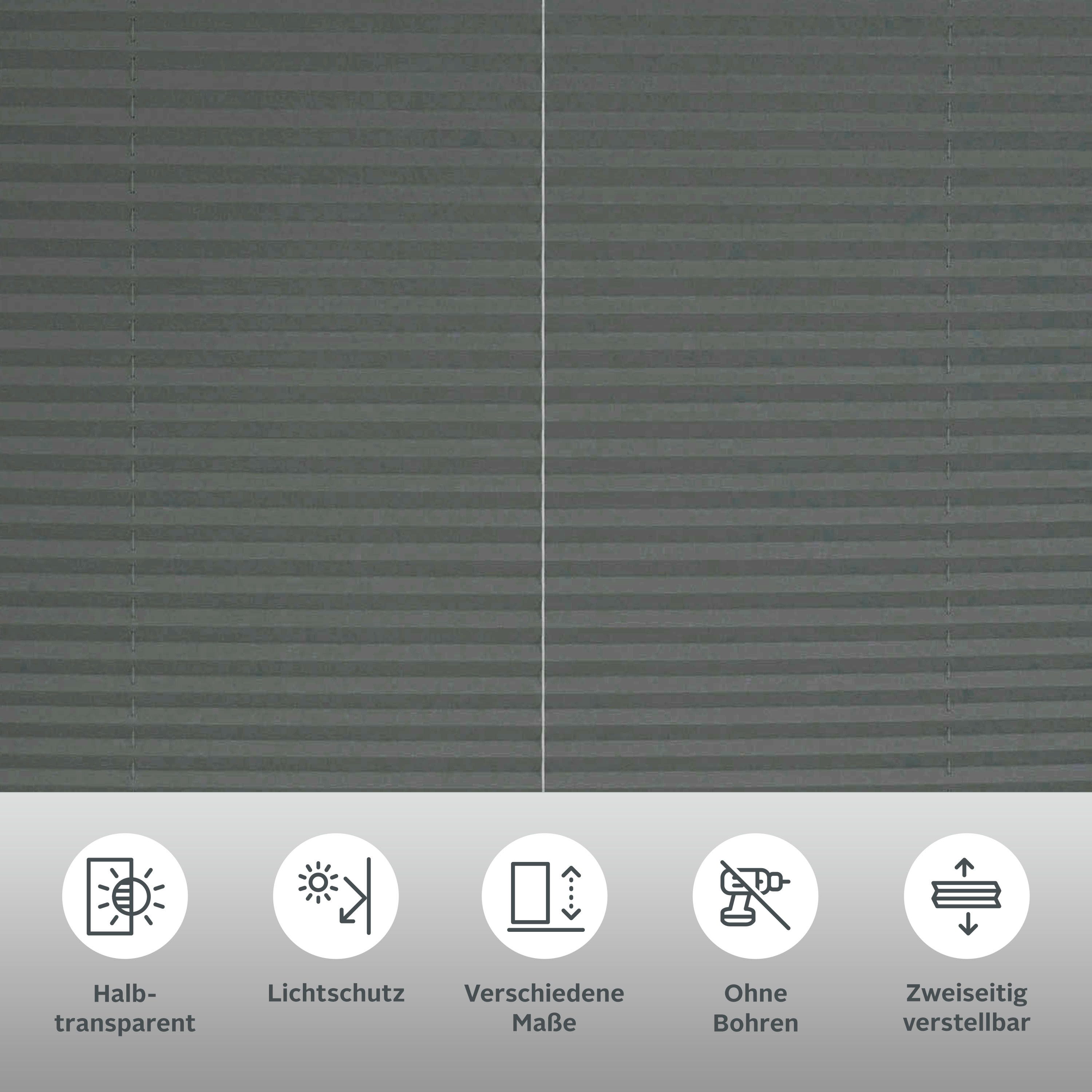 my home Plissee DAHRA - in Crush-Optik, Lichtschutz, ohne Bohren, verspannt, Klemmfix, Fixmaß, Bestseller mit über 5500 4,5-Sterne-Bewertungen, Klemmträger