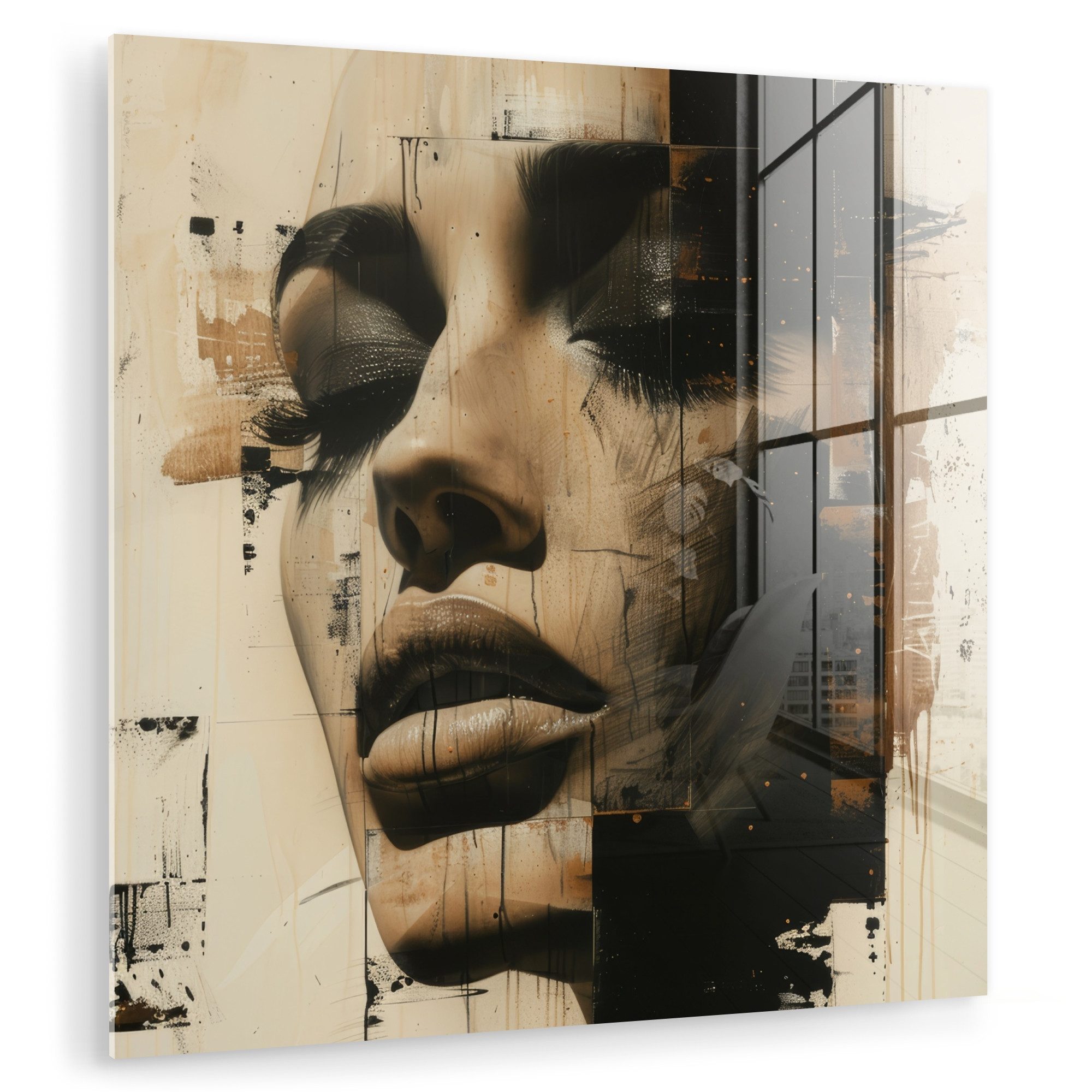 MuchoWow Acrylglasbild Frau - Gesicht - günstig online kaufen