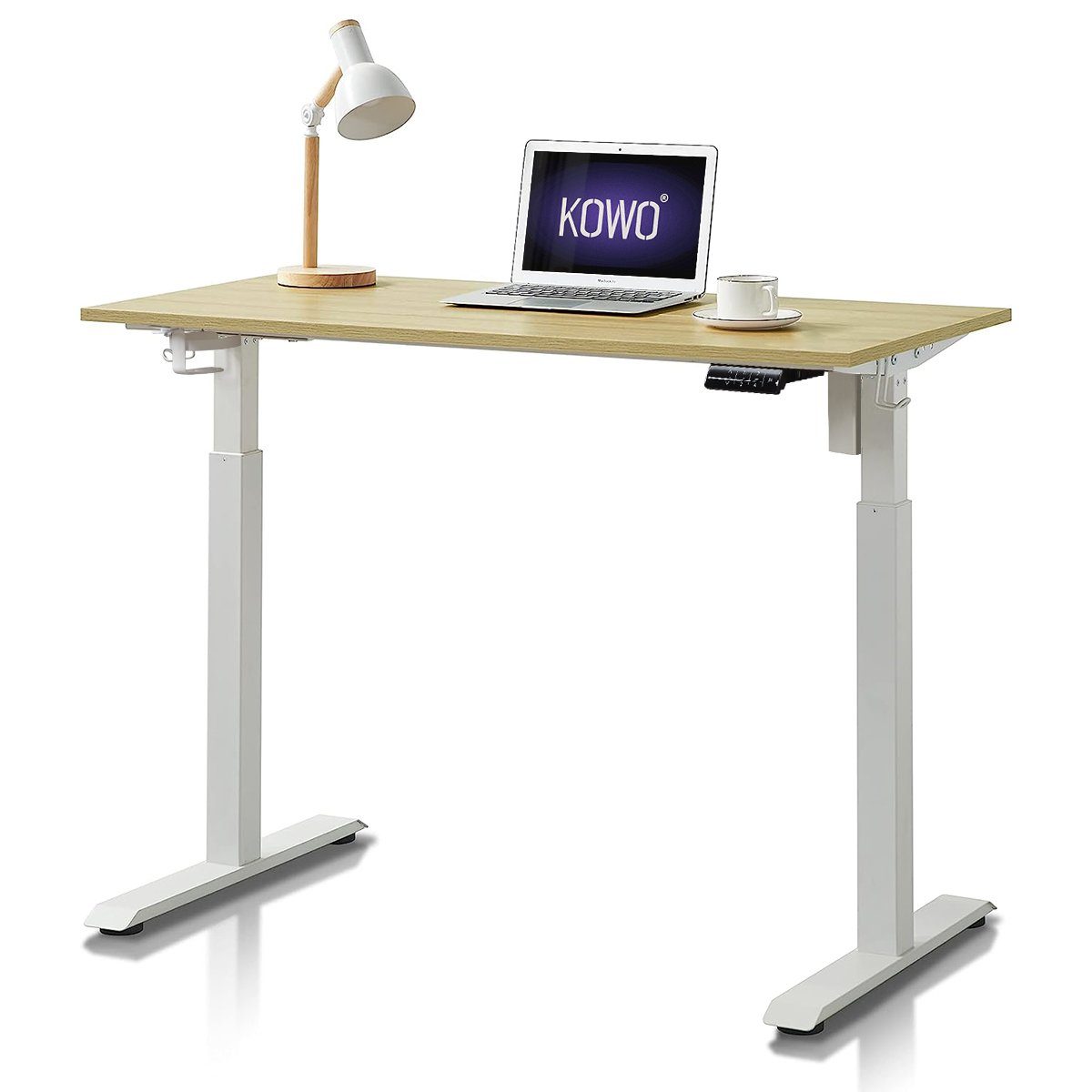 Bürotisch, Memory-Steuerung, USB Schreibtisch mit / mit Touchscreen, KOWO Adapter Holzmaserung Schreibtisch 160cm Office, 120cm Elektrisch höhenverstellbar 4 Home