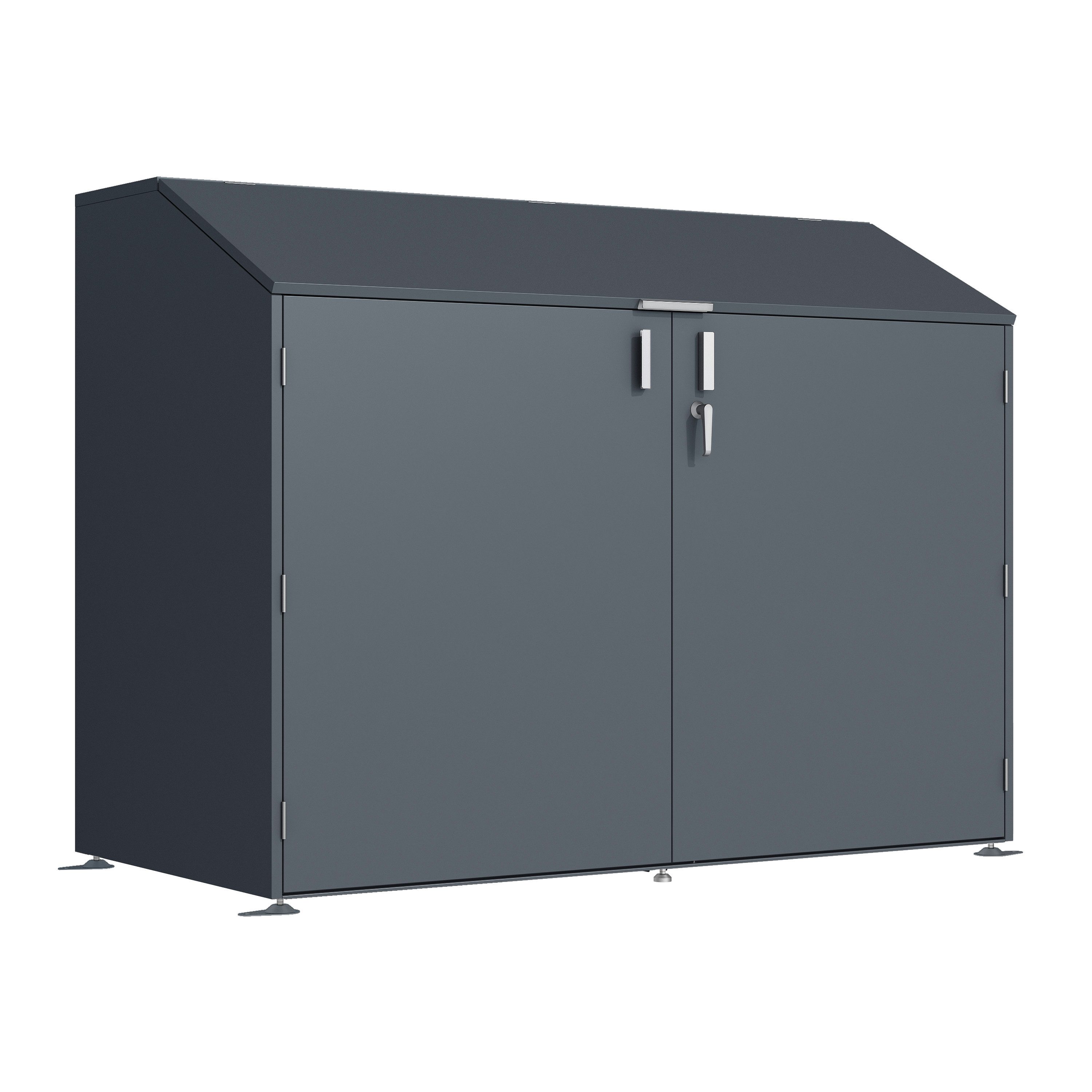 DEGAMO Fahrradbox FREIBURG, 200x100cm, Metall anthrazit, bis zu 4 Fahrräder