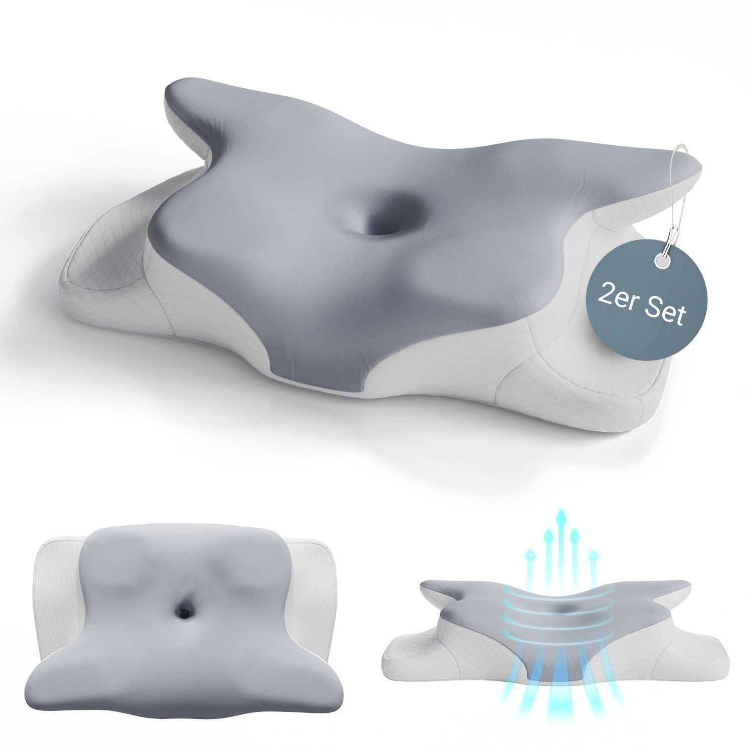Juskys Nackenstützkissen-Set, Füllung: PU Memory Foam, günstig online kaufen