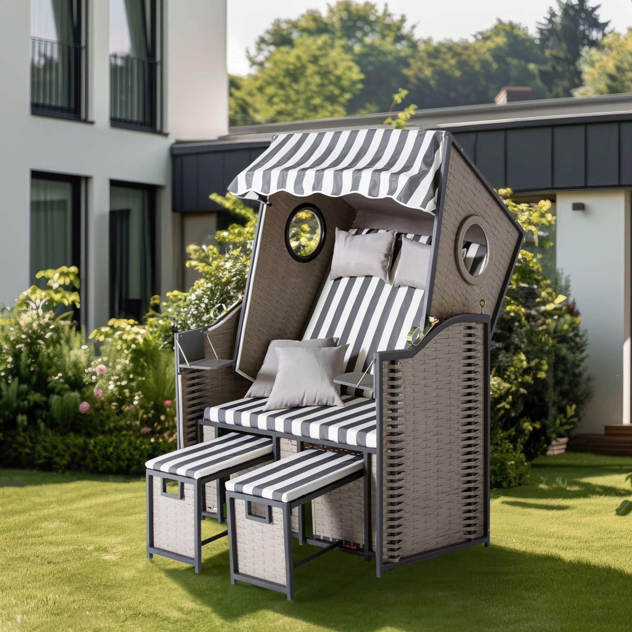 Wohnando Strandkorb Strandkorb "Crew", 115x73x158cm (BxTxH), günstig online kaufen