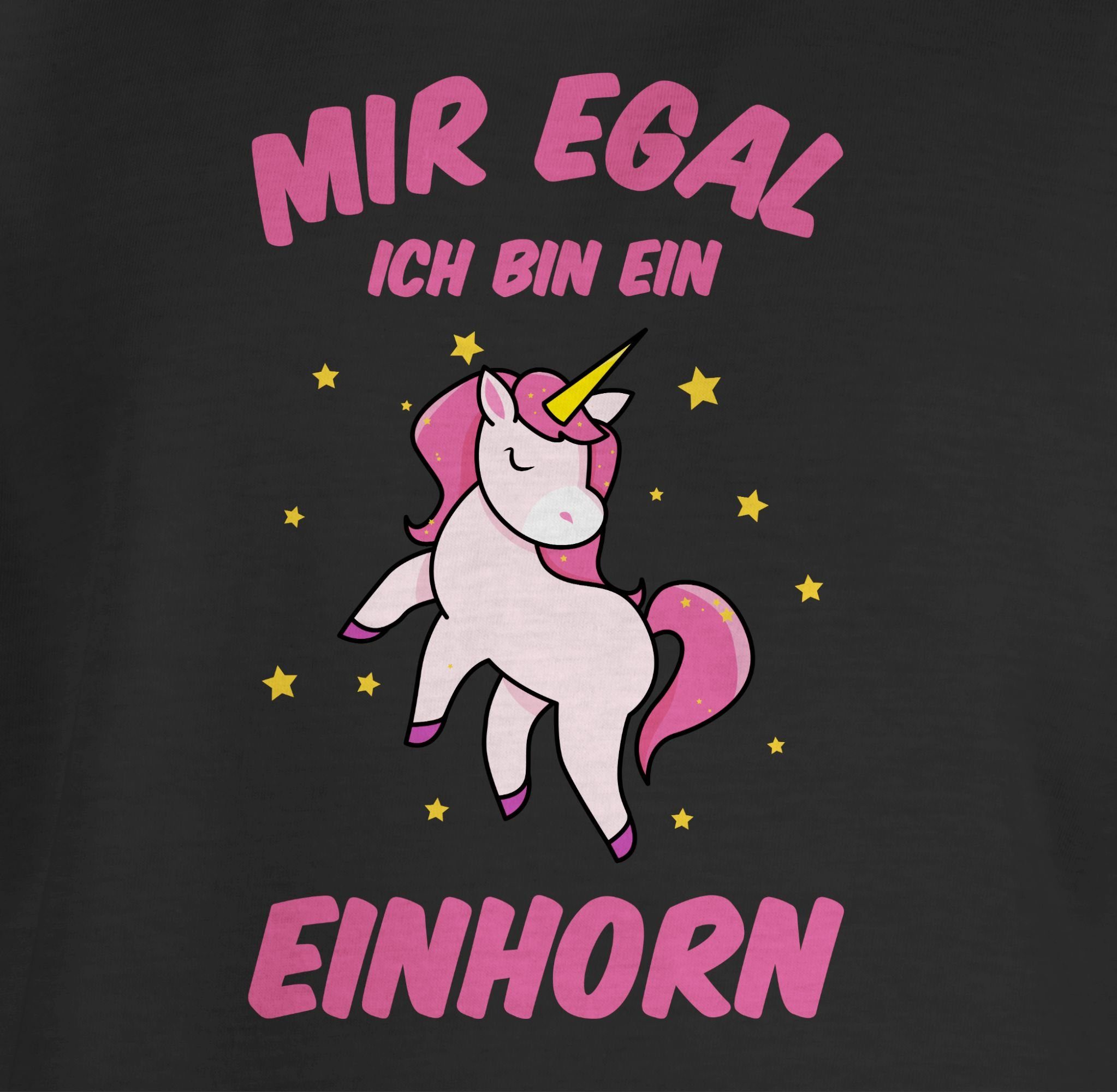 Shirtracer Statement Kinder bin 1 Schwarz T-Shirt ich Sprüche Einhorn ein Mir egal