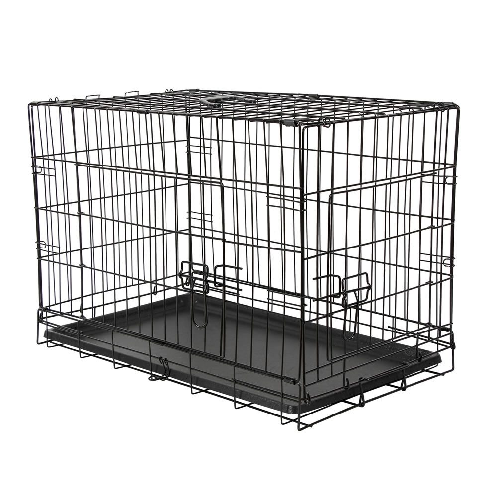 Melko Hunde-Transportbox Autotransportbox Falltbar Katze Transportkäfig Gitterbox, Rostbeständiger beschichteter Eisendraht