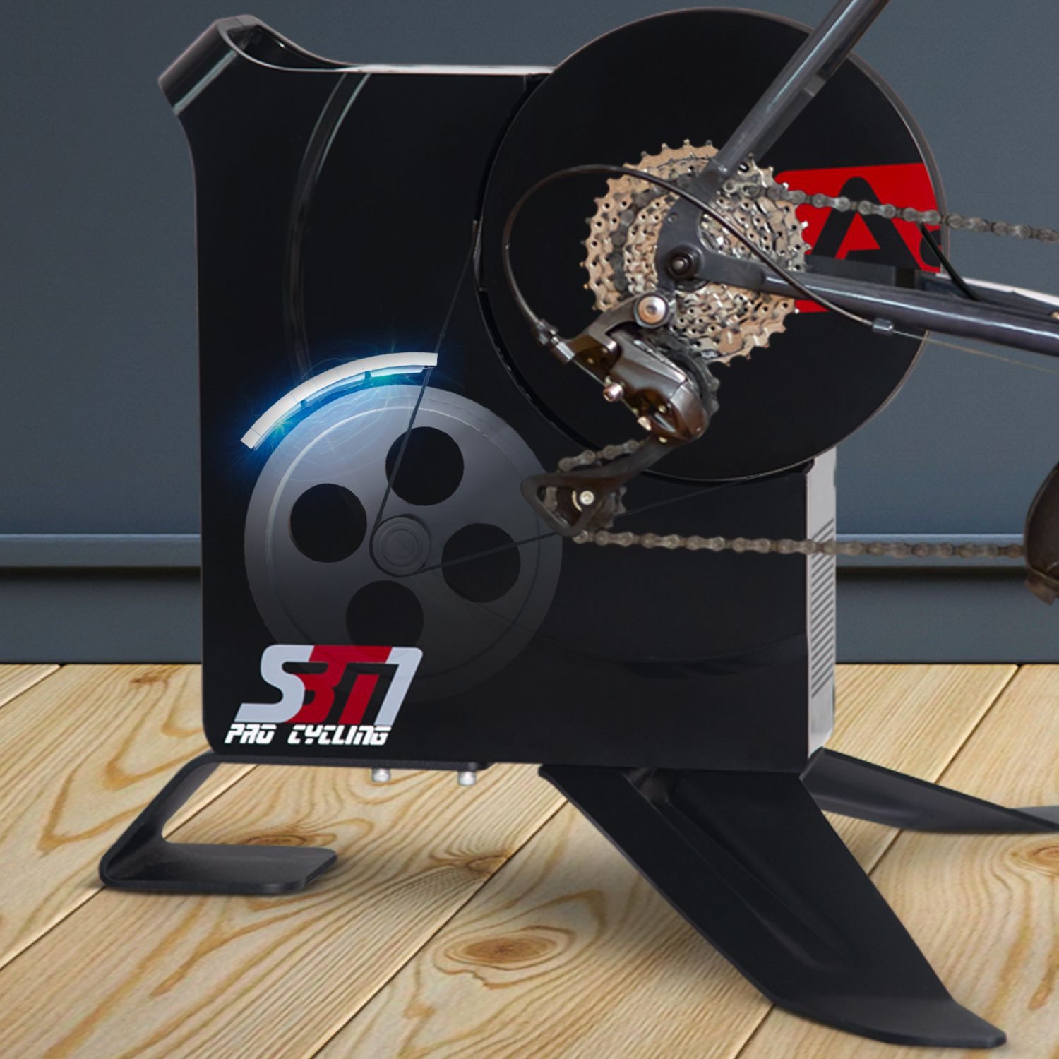 AsVIVA Rollentrainer SBT1 Smart Fahrrad Trainer, Direktantrieb, 2000 W Leistung, Bluetooth & ANT+ App-Konnektivität